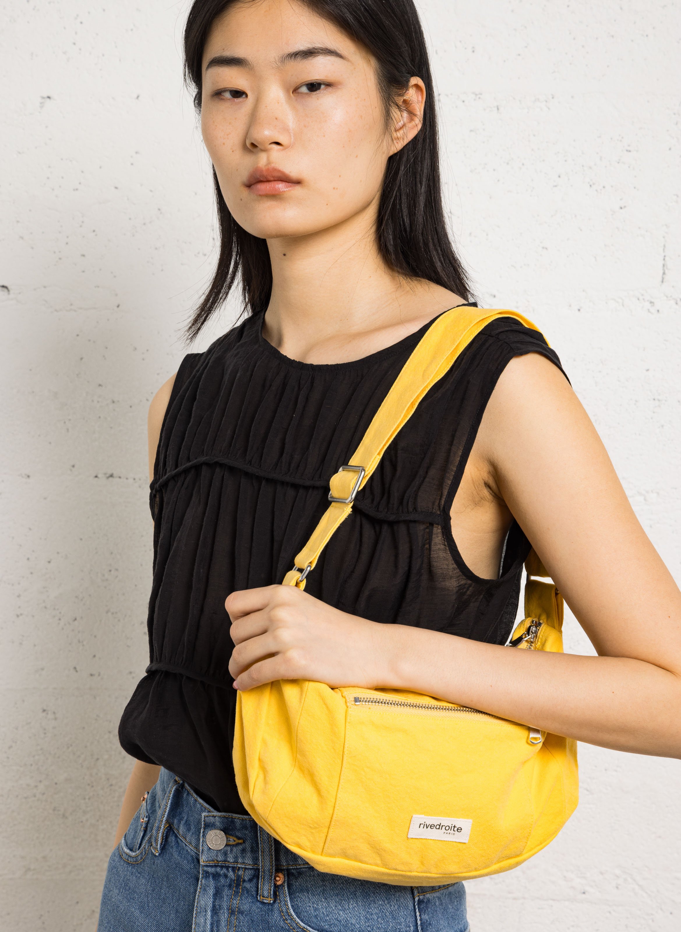 Sac bandoulière en coton recyclé mélangé RIVEDROITE PARIS Jaune