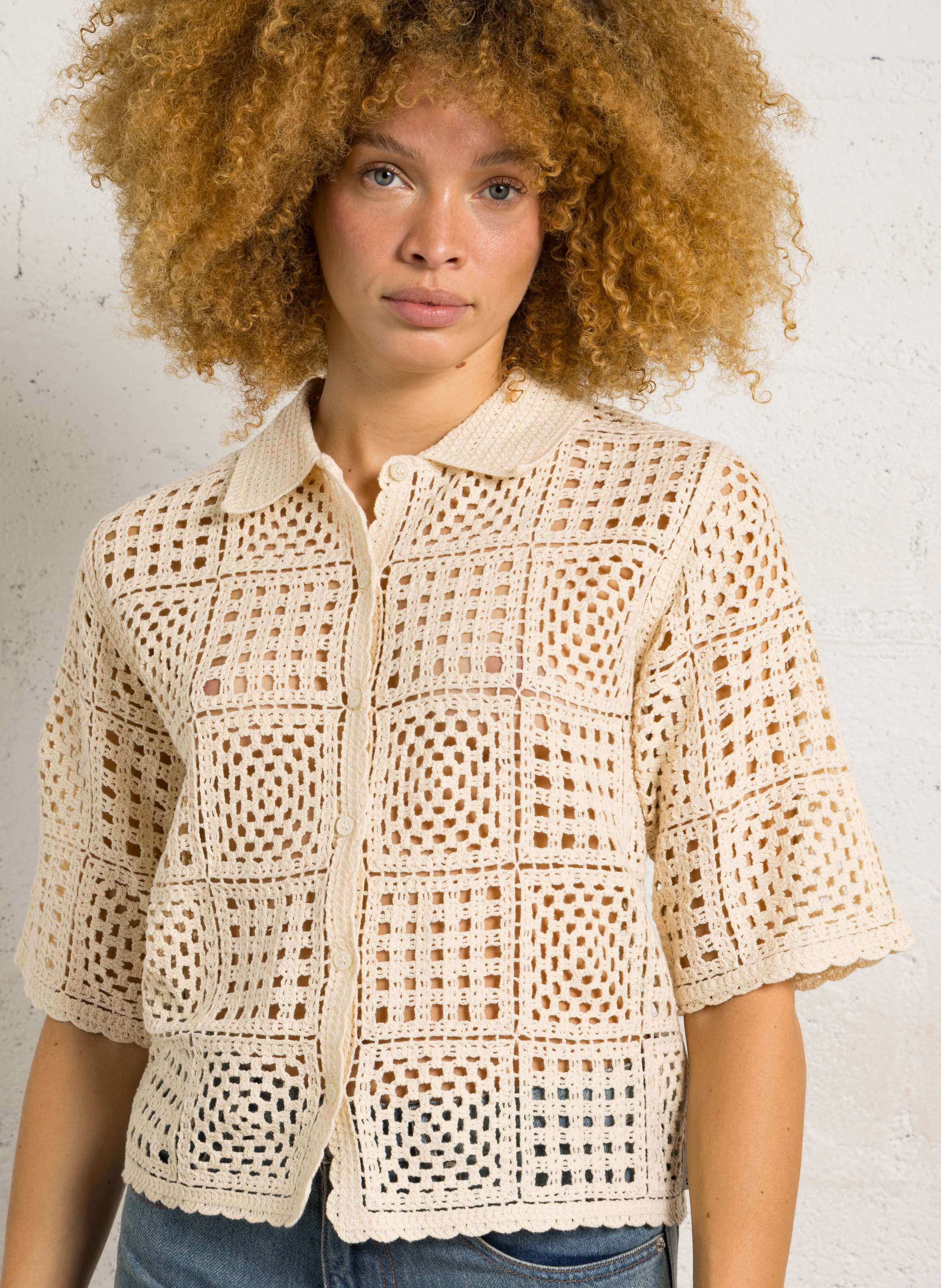 Cardigan oversize en coton mélangé LE TEMPS DES CERISES Bleu