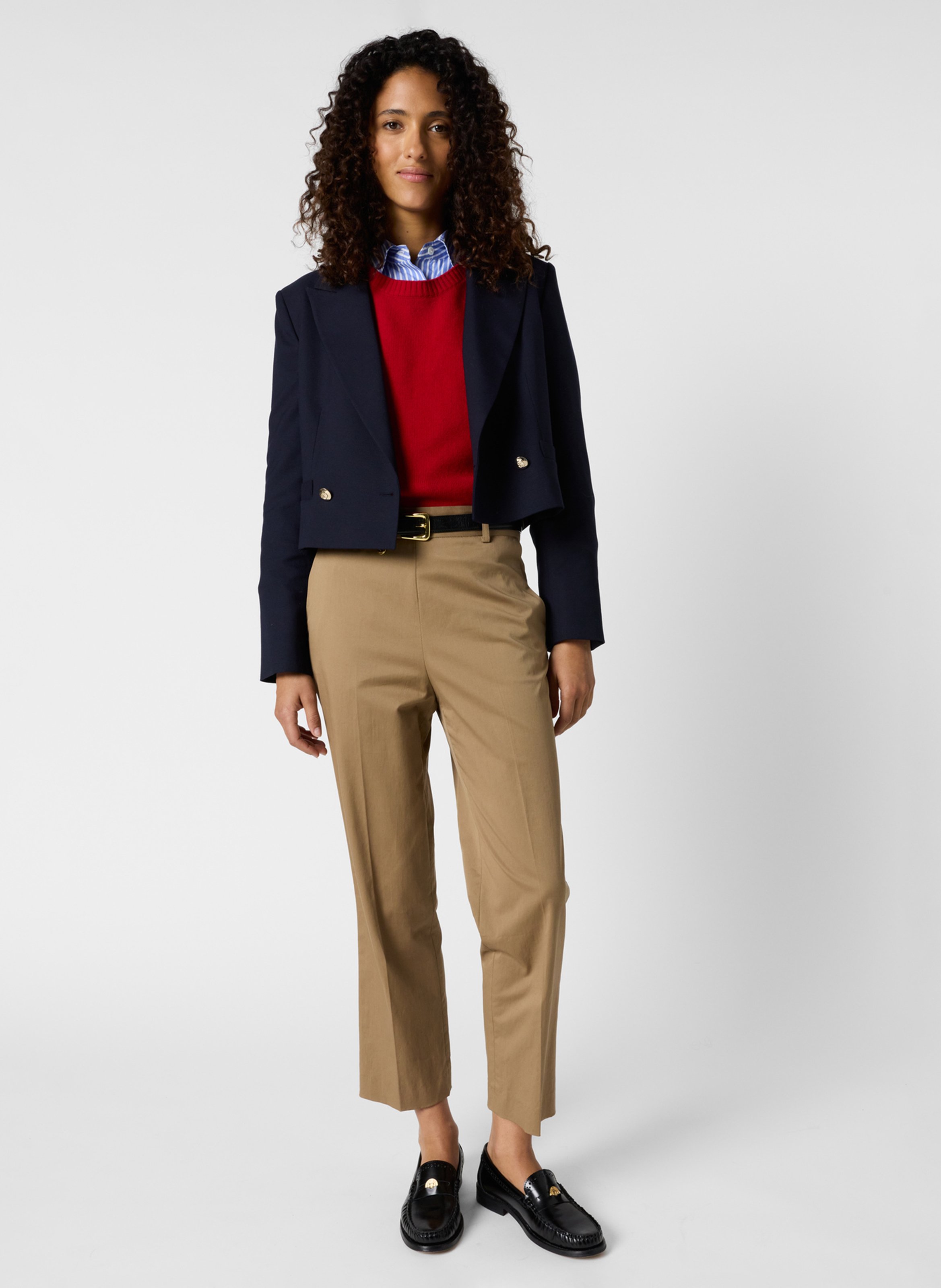 Pantalon droit en coton mélangé GERARD DAREL Marron