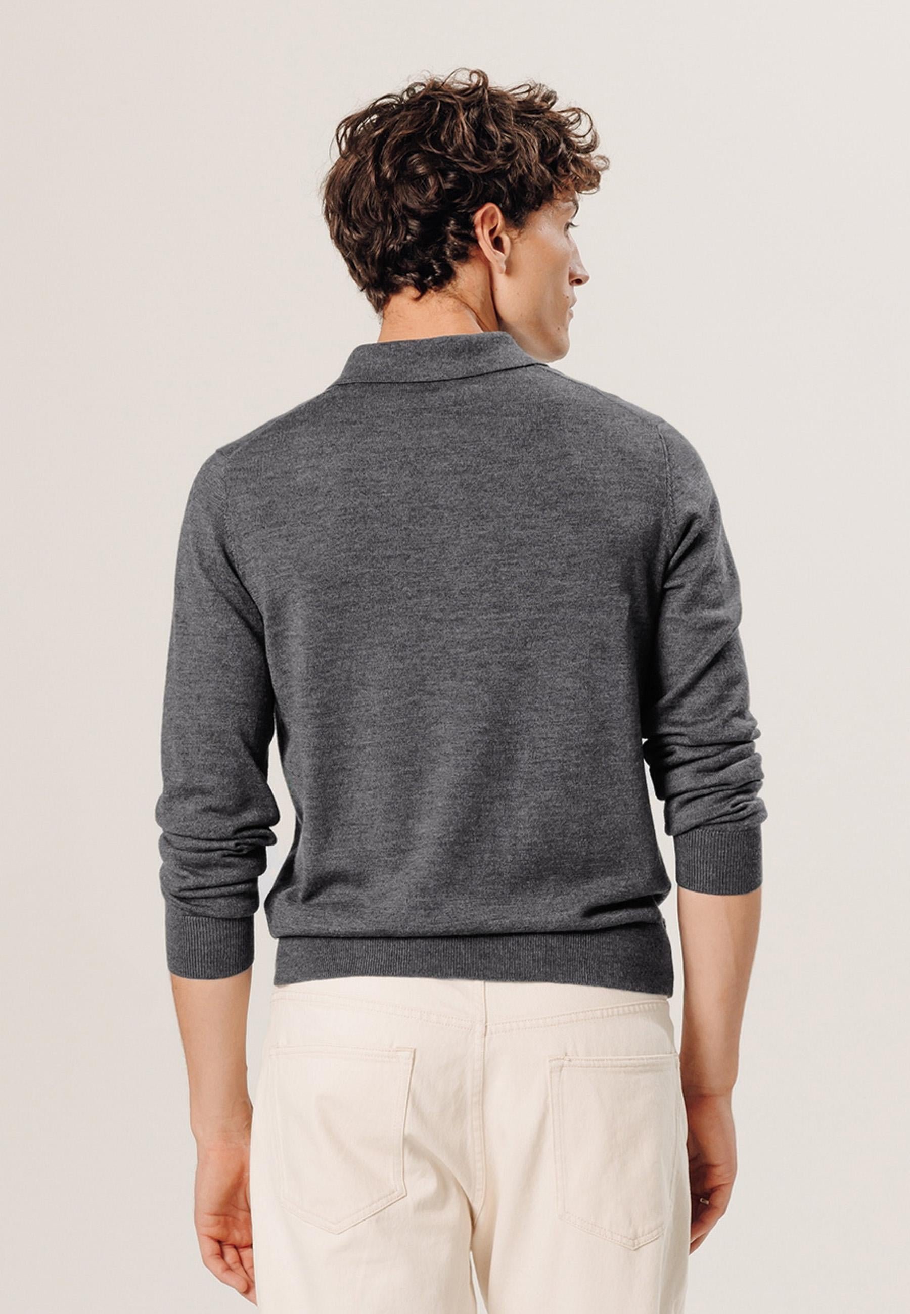 Polo en laine mérinos RODIER Gris