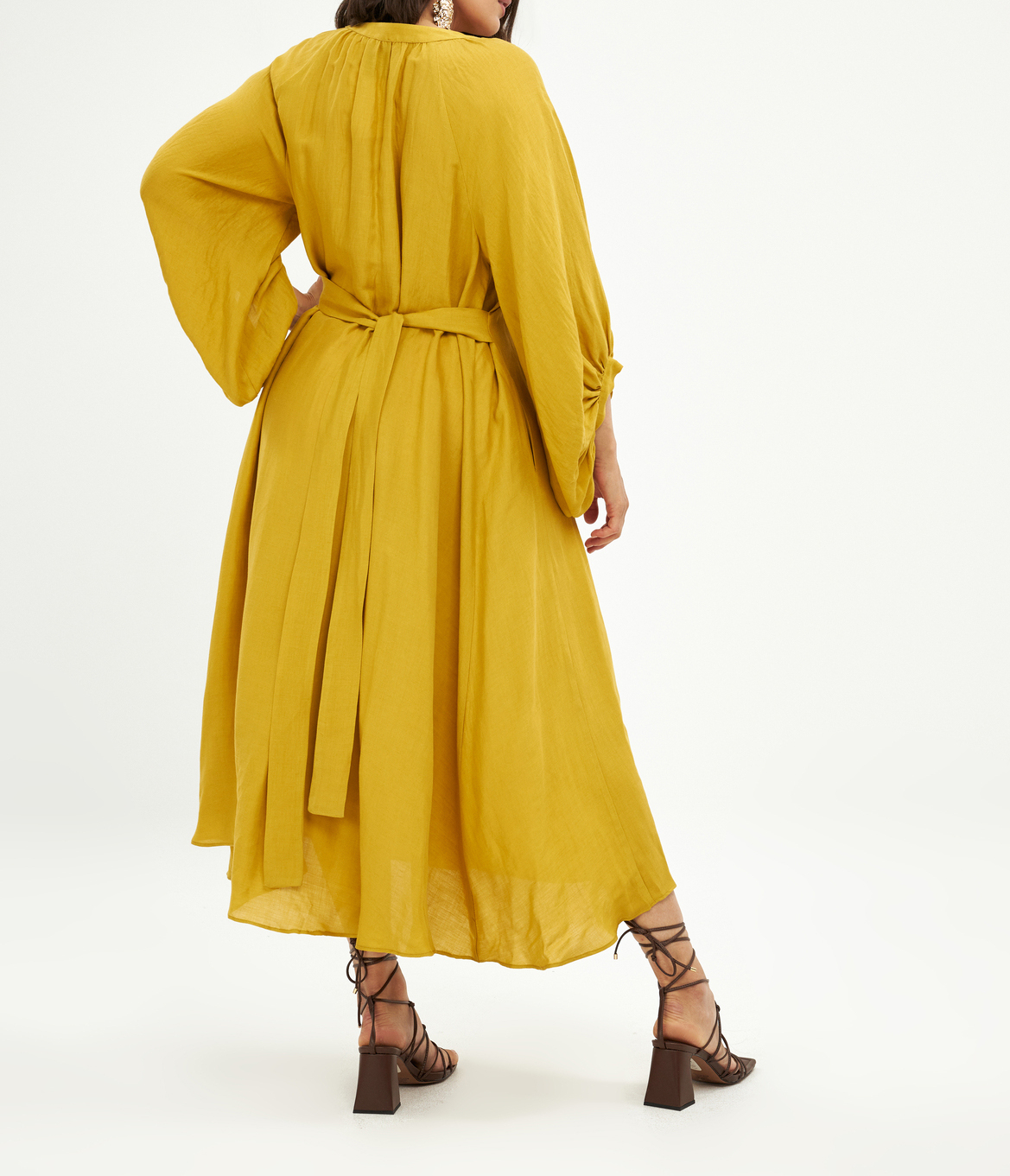 Long dress with Mao collar MAT FASHION Yellow