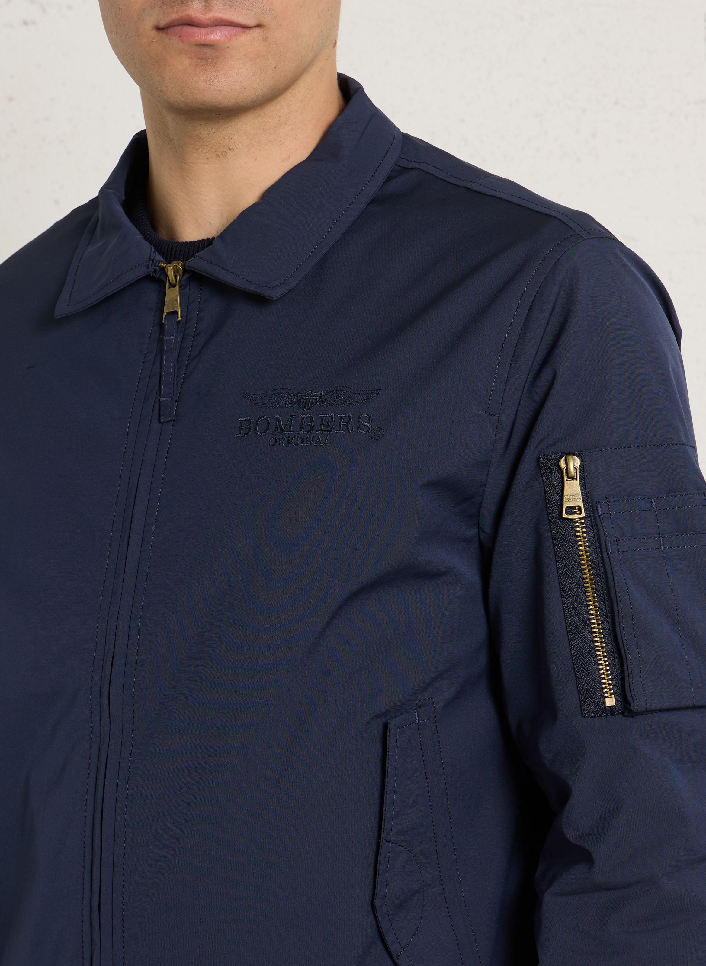 Oversized jack met klassieke kraag BOMBERS ORIGINAL Blauw