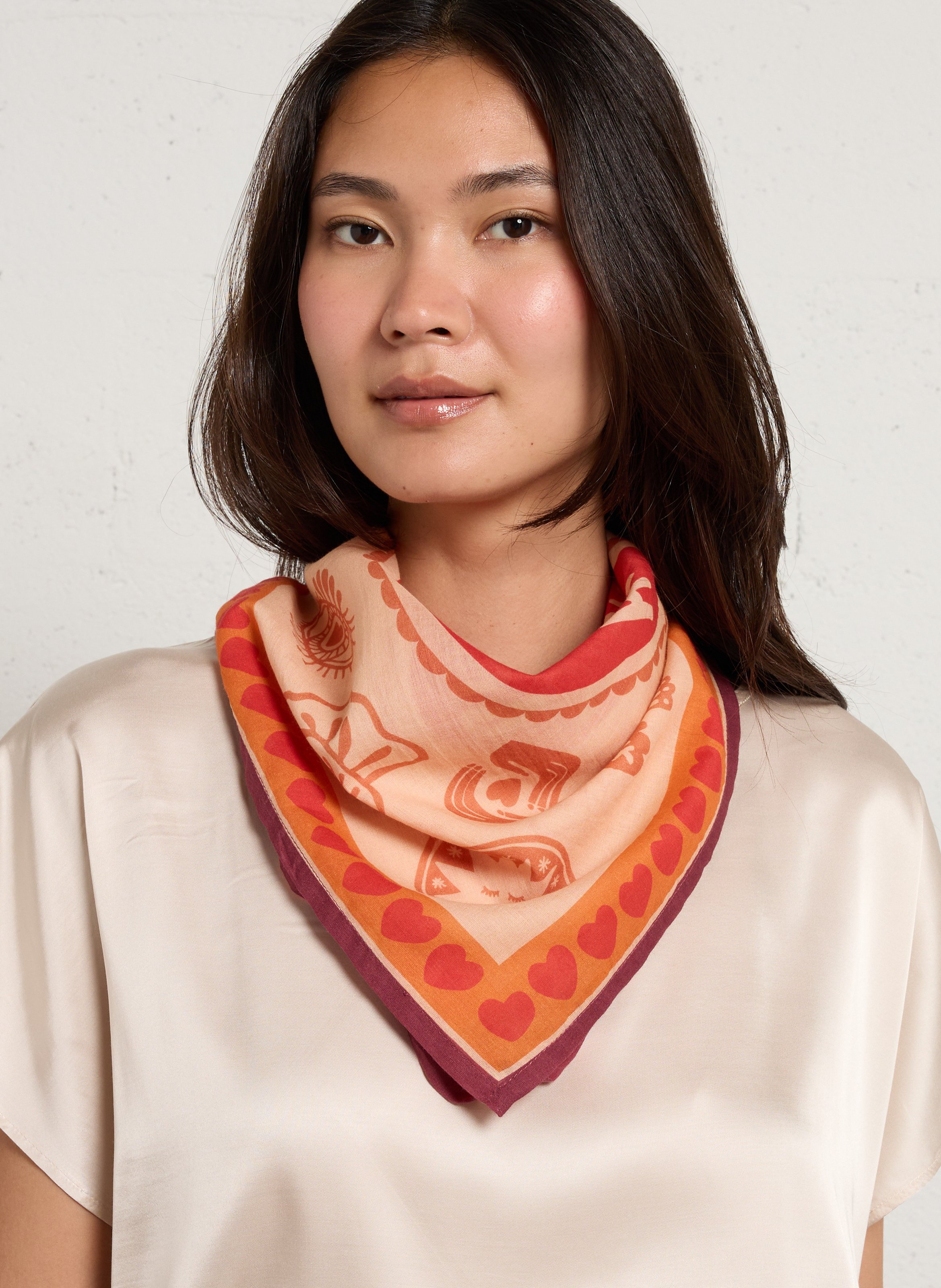 Foulard imprimé en coton APACHES COLLECTIONS Rouge