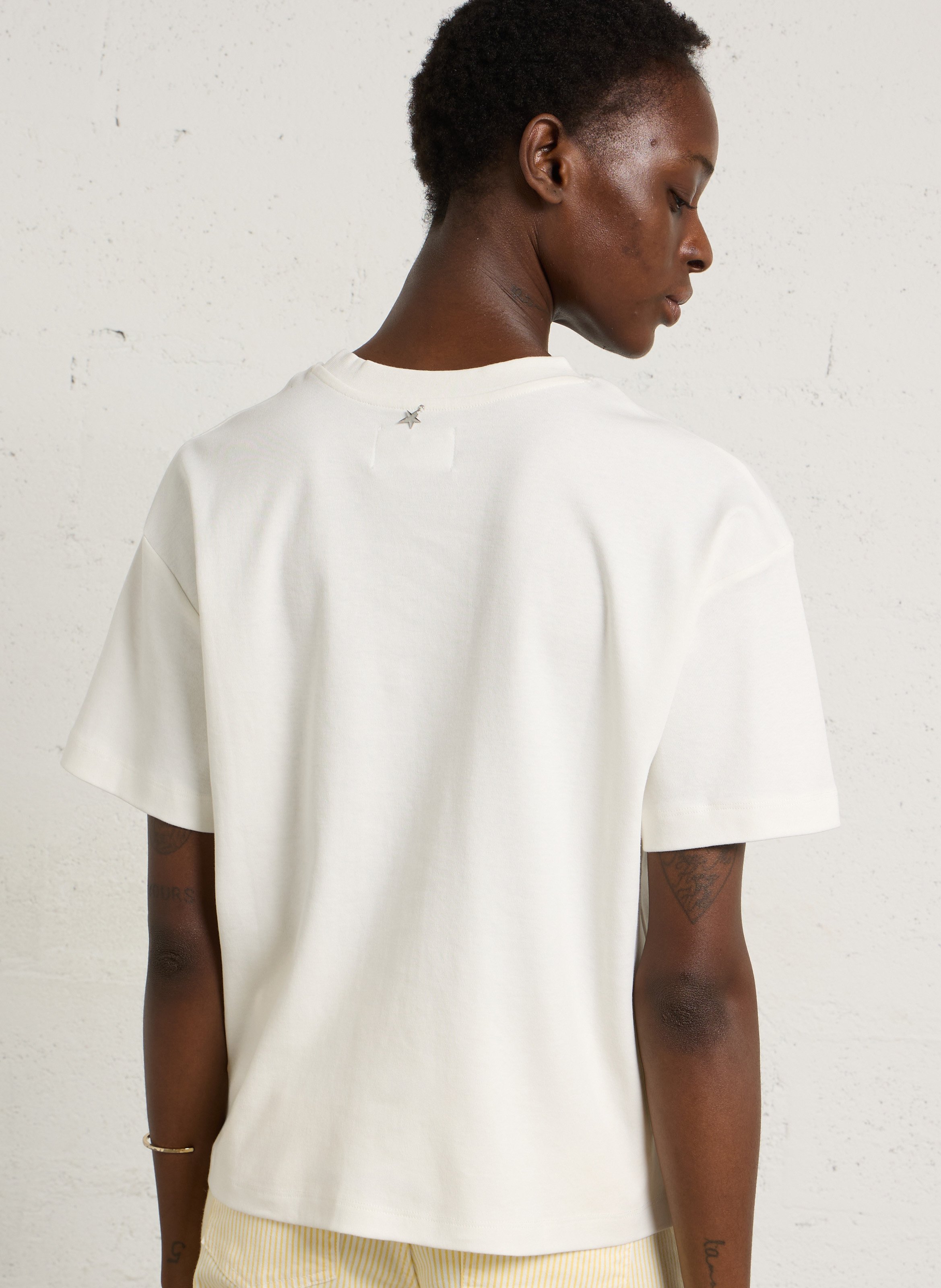 Tee-shirt col rond manches courtes uni SUD EXPRESS Blanc