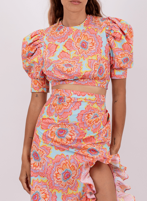 Short cotton top SUNDRESS Blue