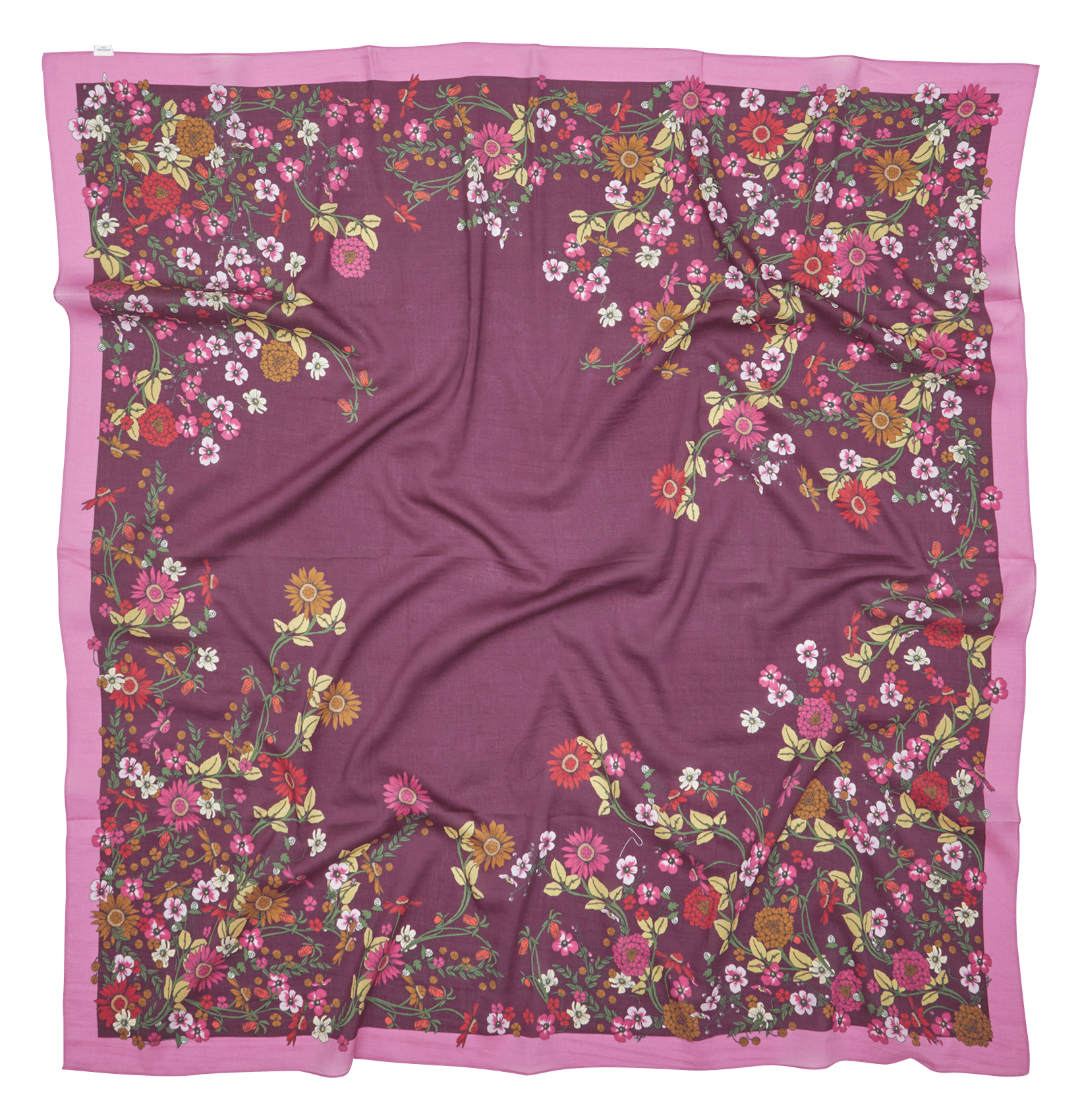 Foulard van katoen en zijde met print BECKSONDERGAARD Rood