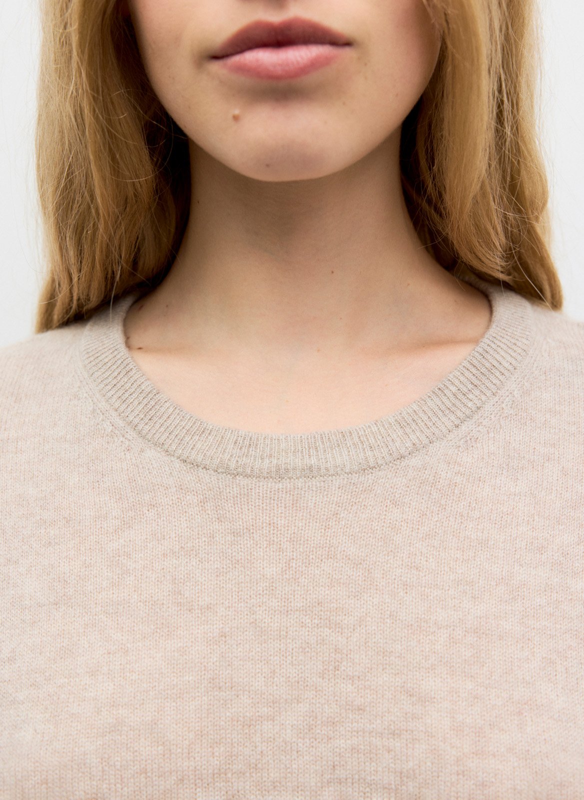 Pull oversize col rond en cachemire GERARD DAREL Beige