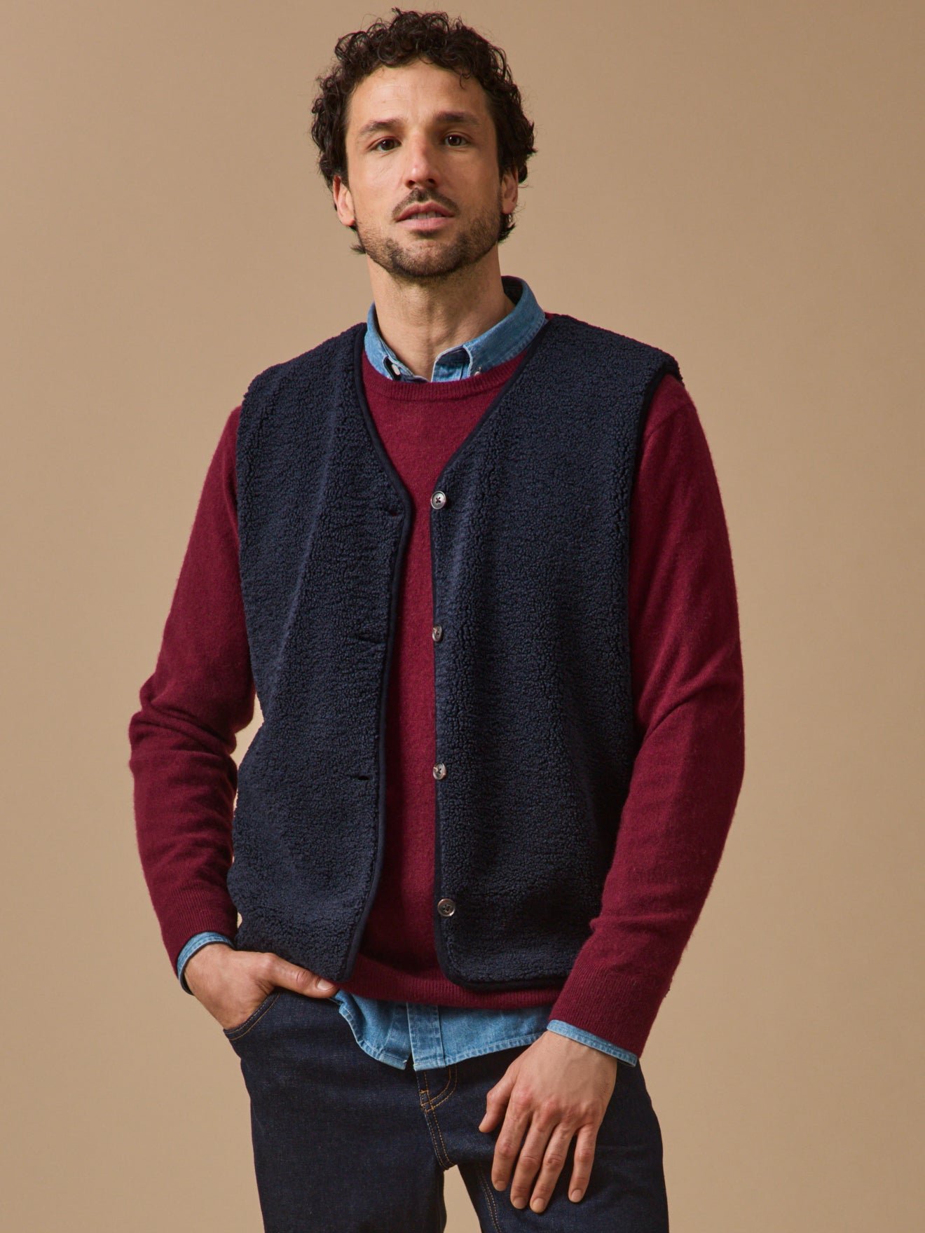 Sleeveless sherpa jacket CYRILLUS Blue