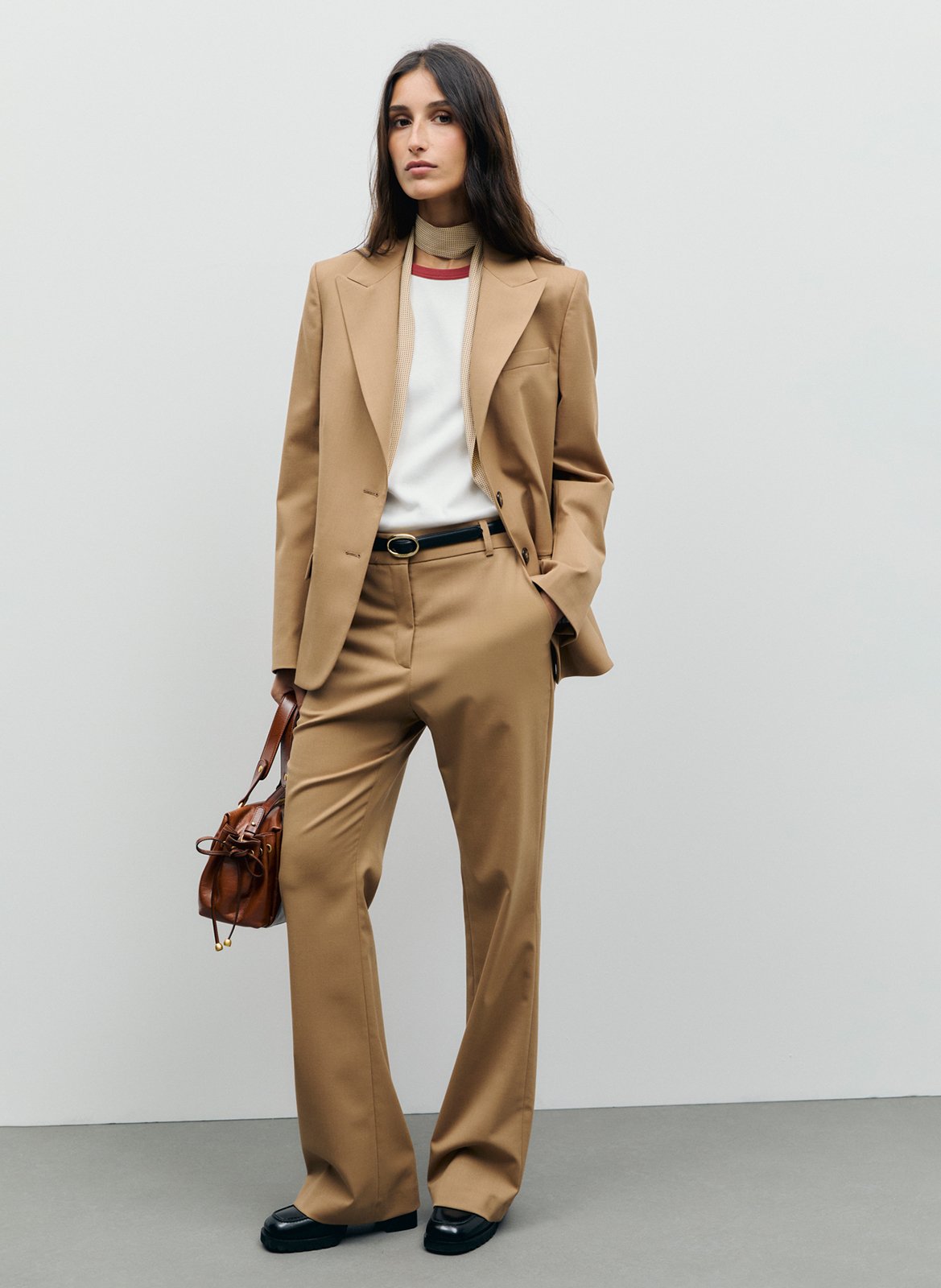 Flare tailored trousers GERARD DAREL Brown