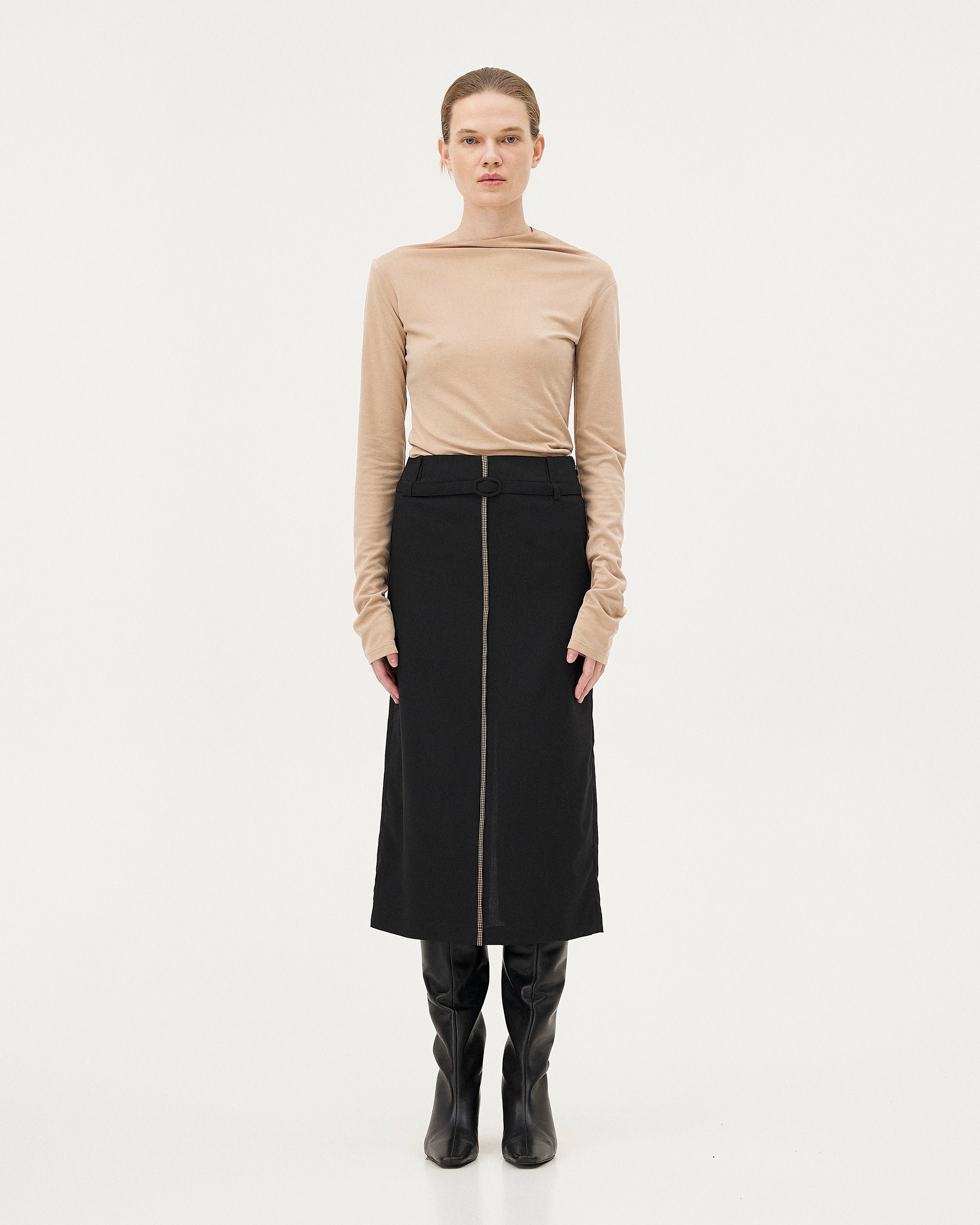Asymmetrical top Elia | Beige Noyoco Women