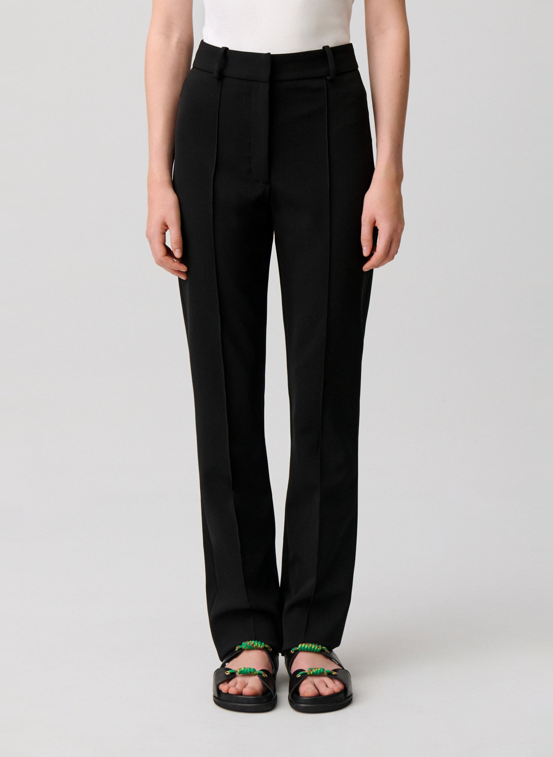 Pantalon droit uni taille haute CLAUDIE PIERLOT Noir