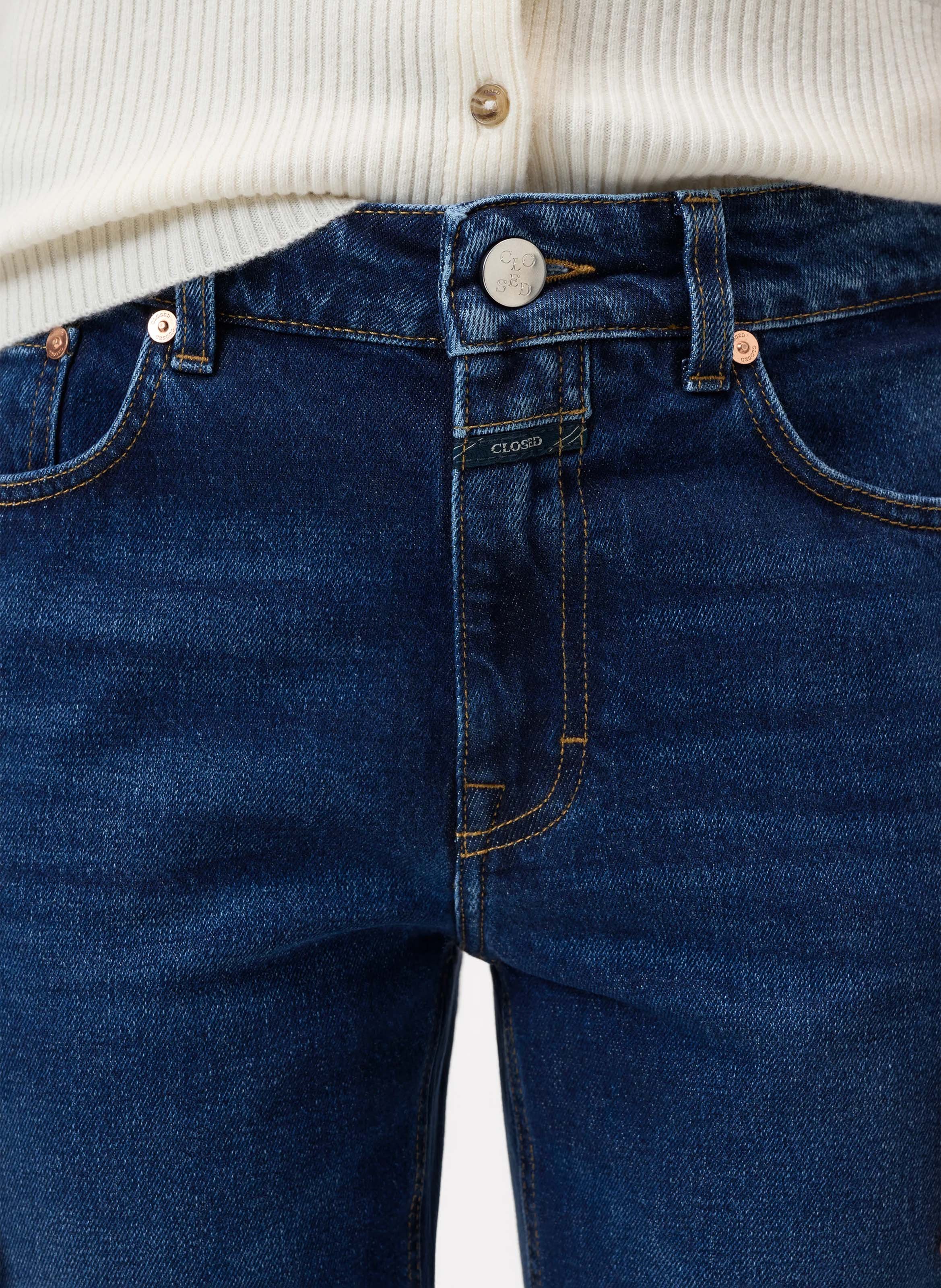 Cotton-blend straight-leg jeans CLOSED Blue