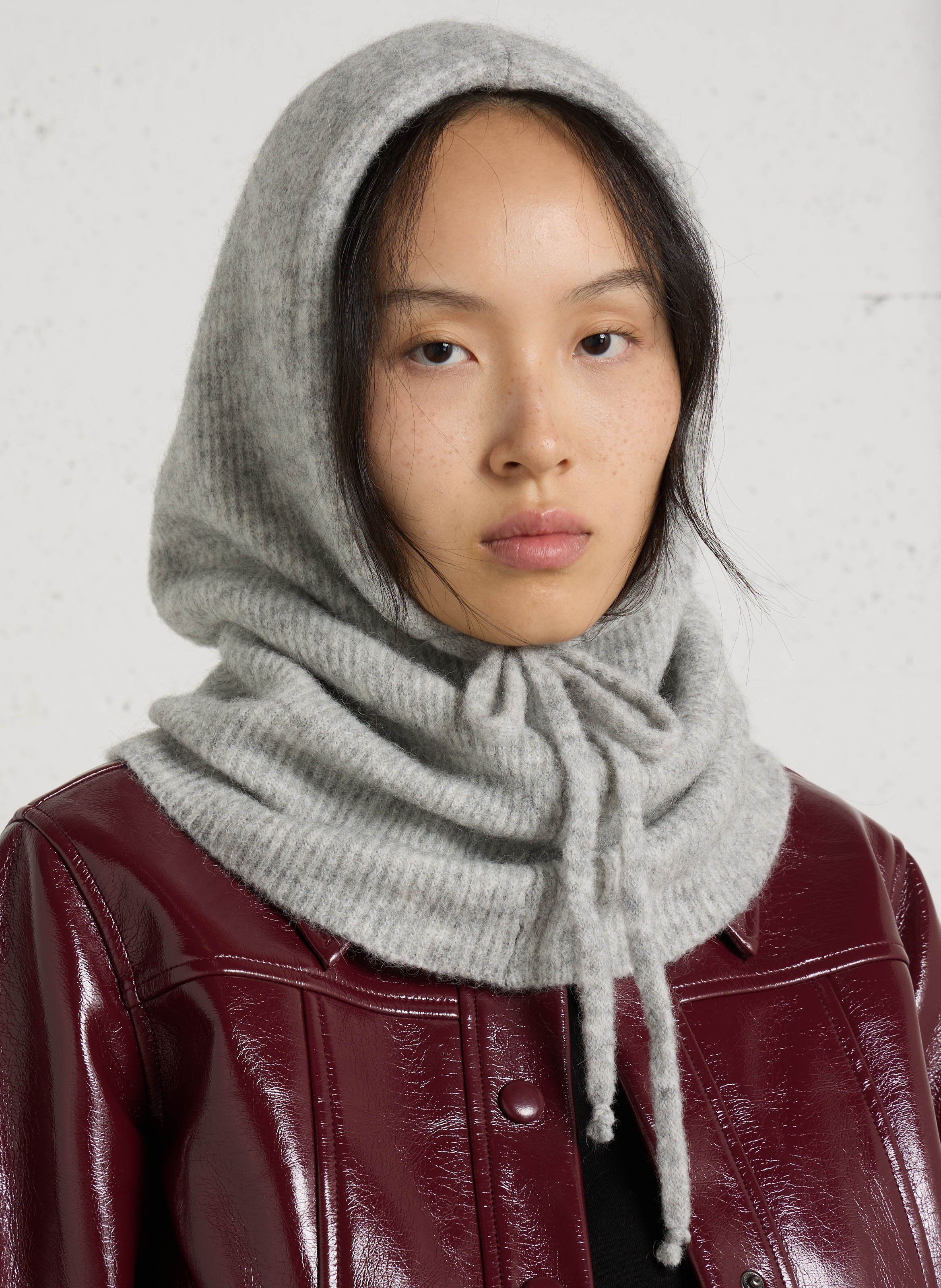 Solid Knit Hoodie MAISON ANJE Silver