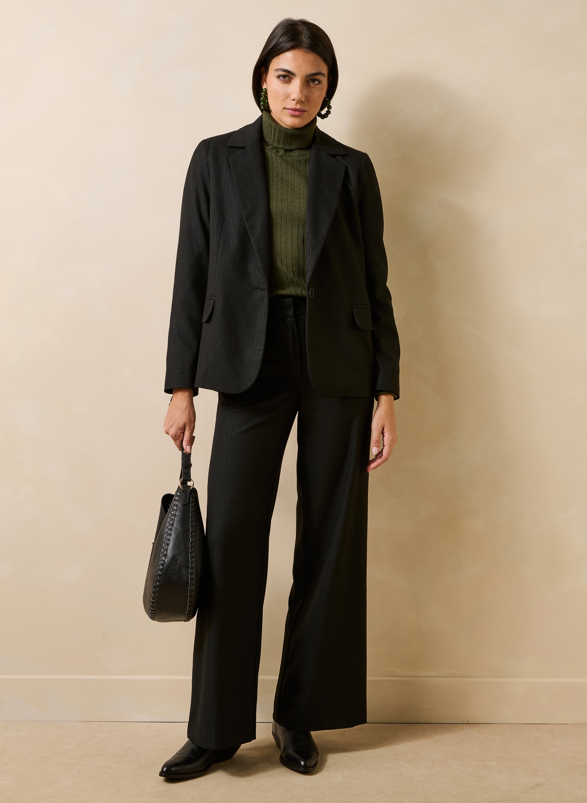Blazer mit schillernden Streifen LA FEE MARABOUTEE Schwarz