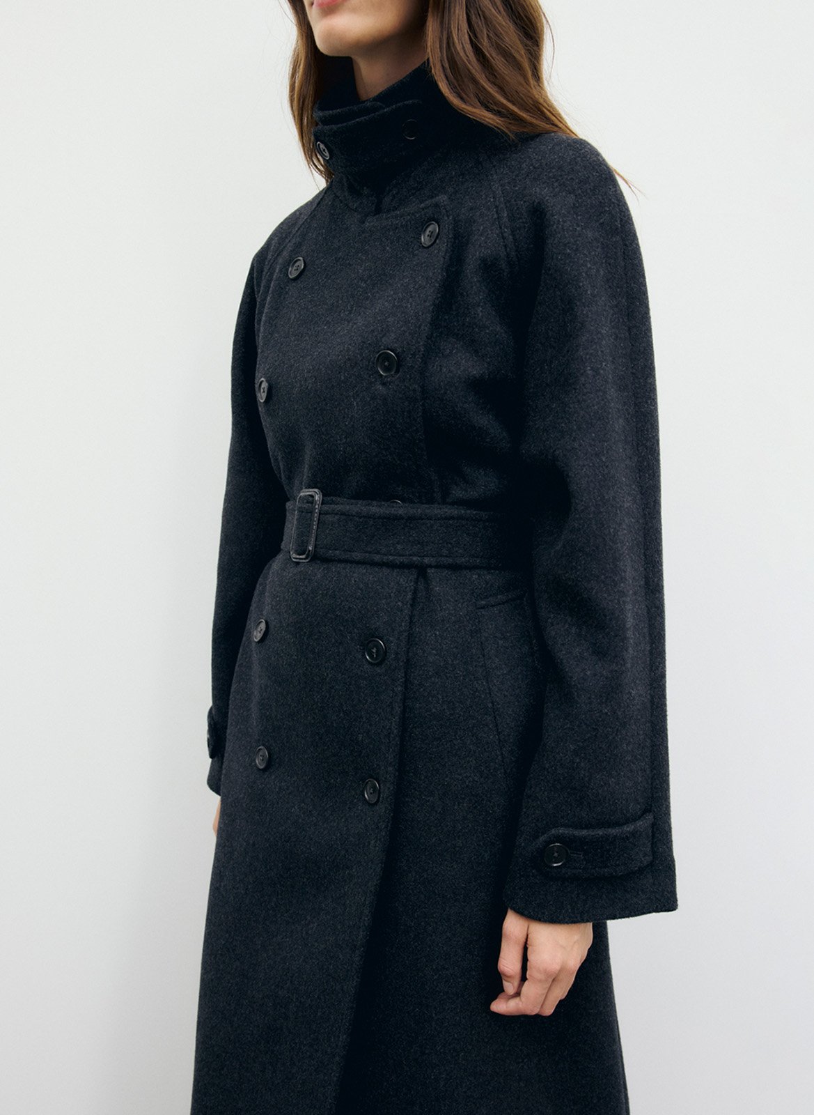Long belted plain trench coat GERARD DAREL Grey