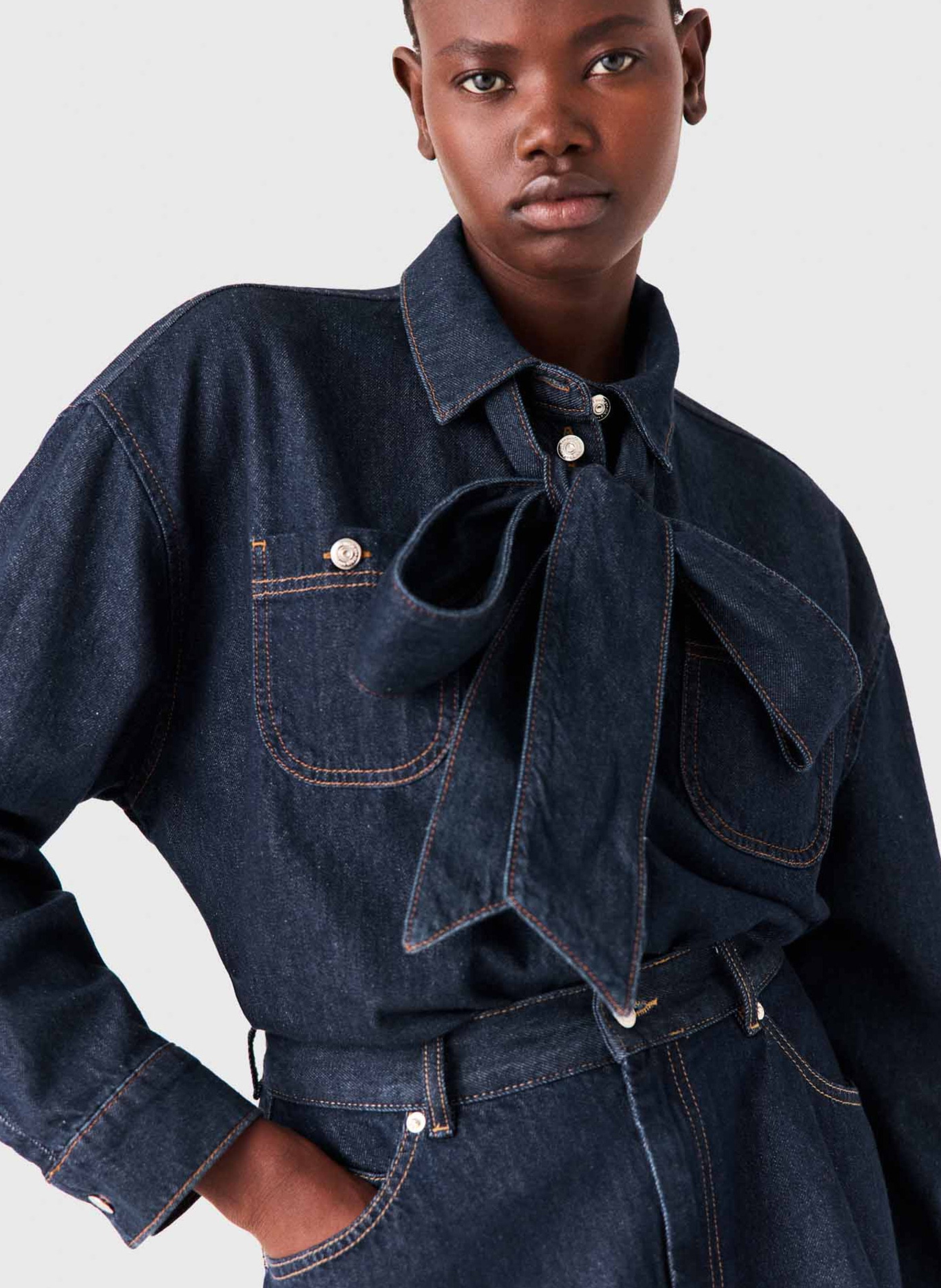 Bridget denim shirt MAJE Blue