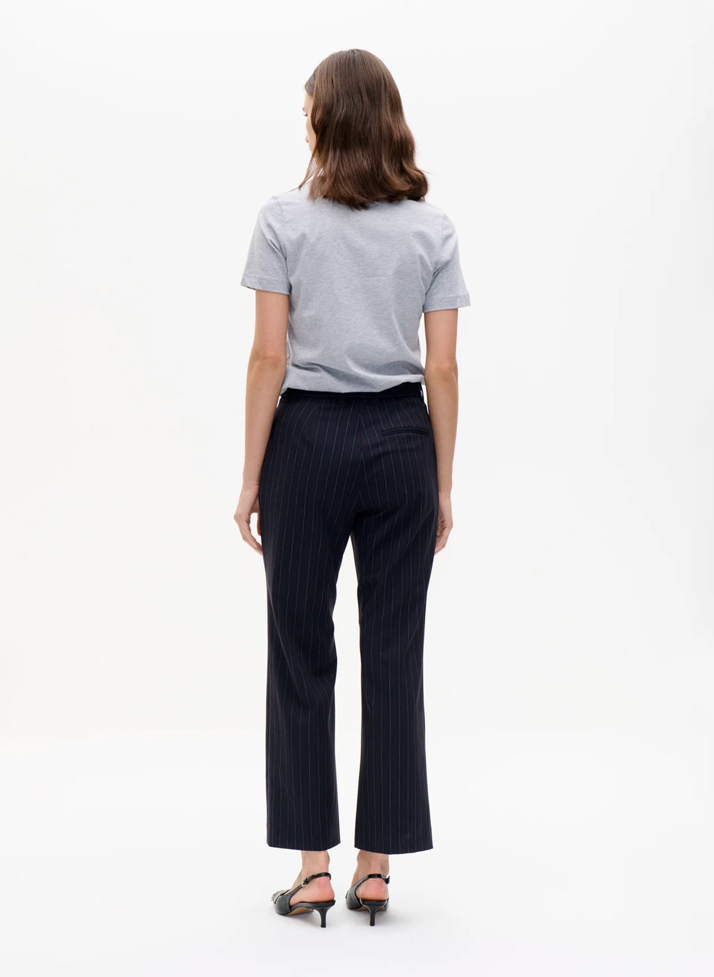 Soepelvallende broek met rechte pijpen en strepen BAUM UND PFERDGARTEN Blauw