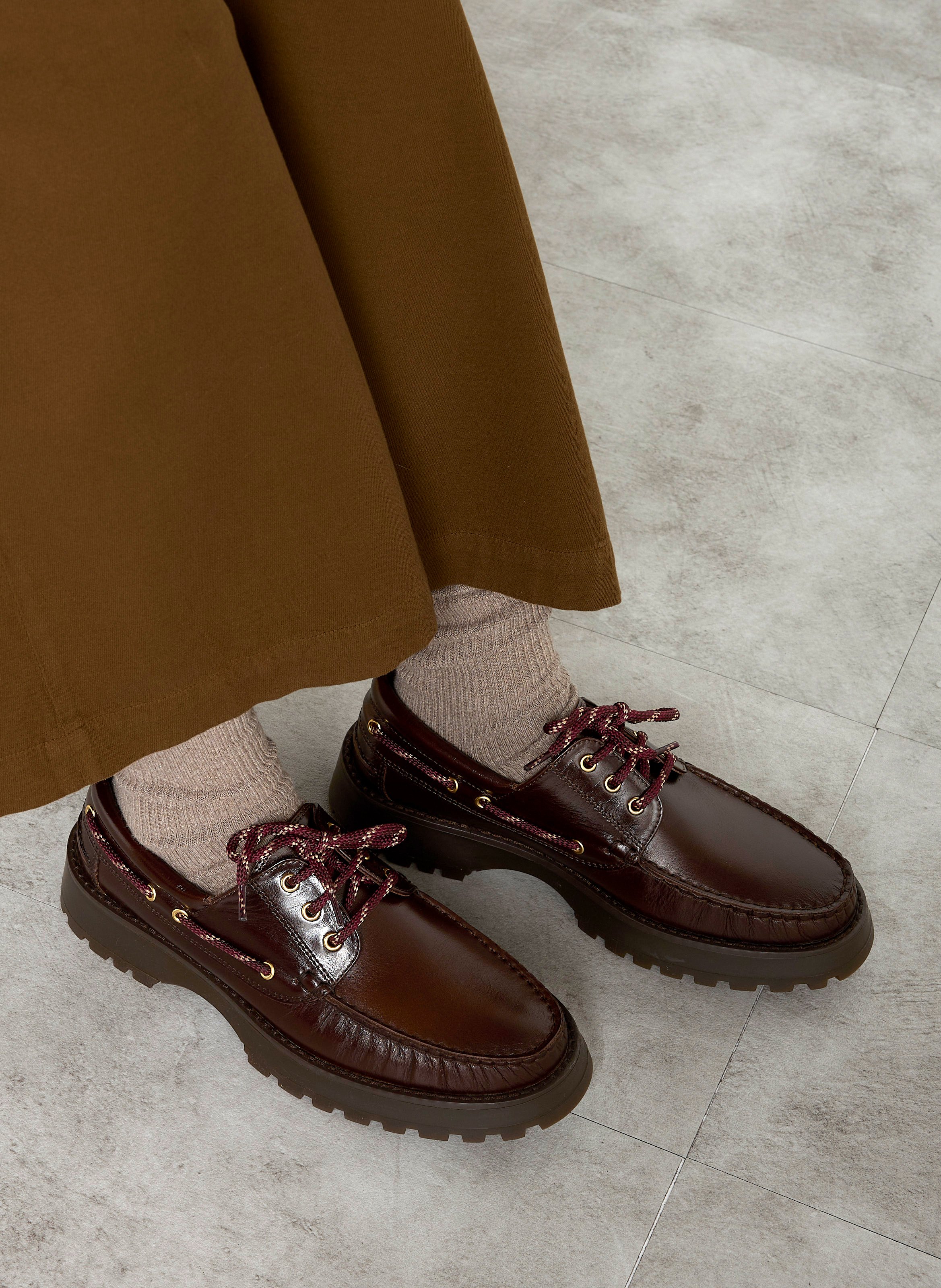 Lace-up leather loafers BOBBIES Brown