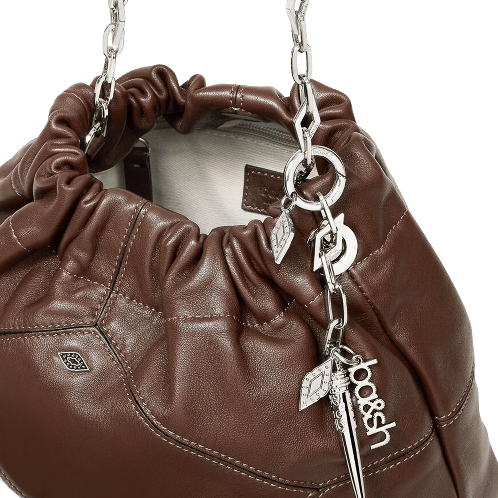 Sac porté épaule en cuir BA&SH Marron