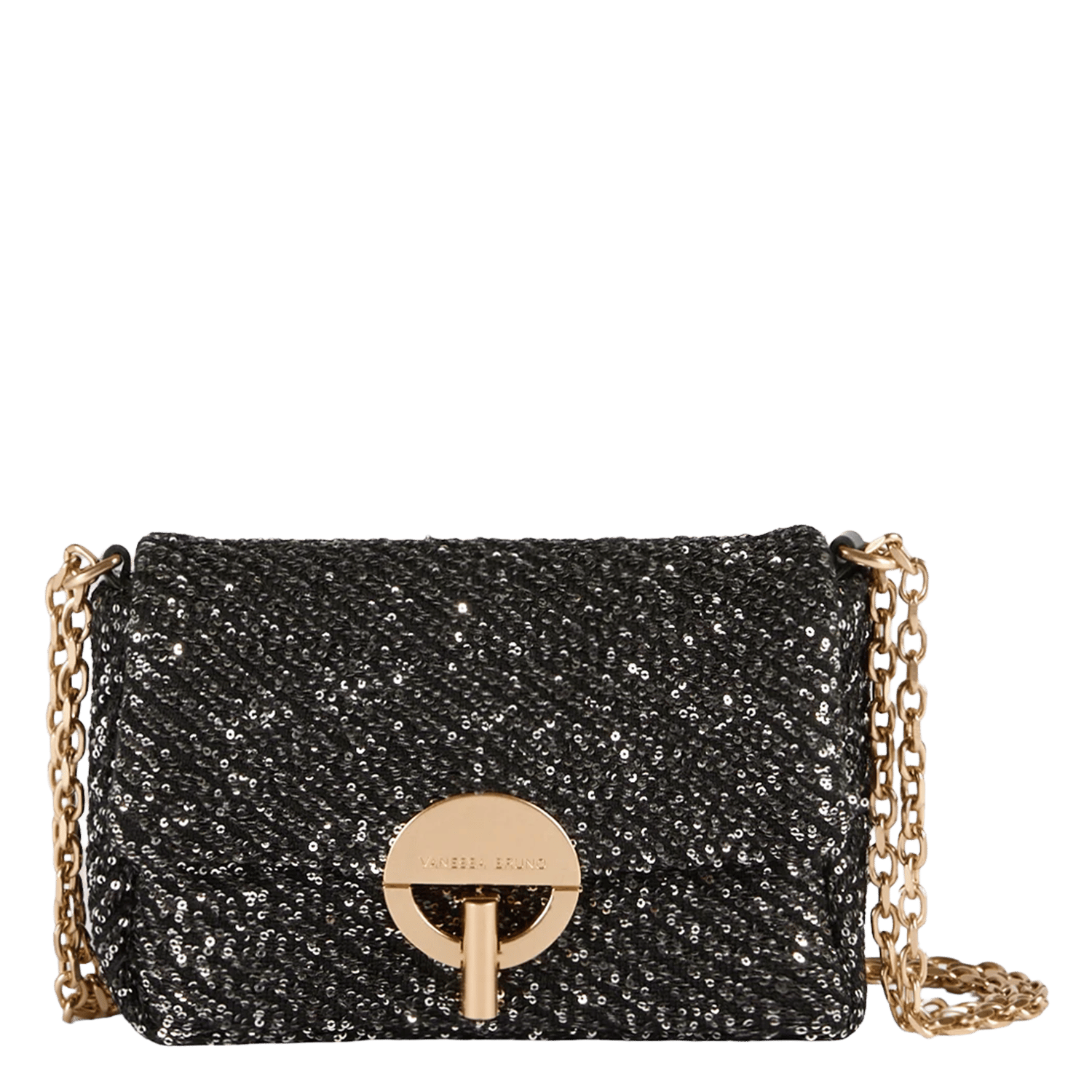 Sequin shoulder bag in wool blend VANESSA BRUNO Black