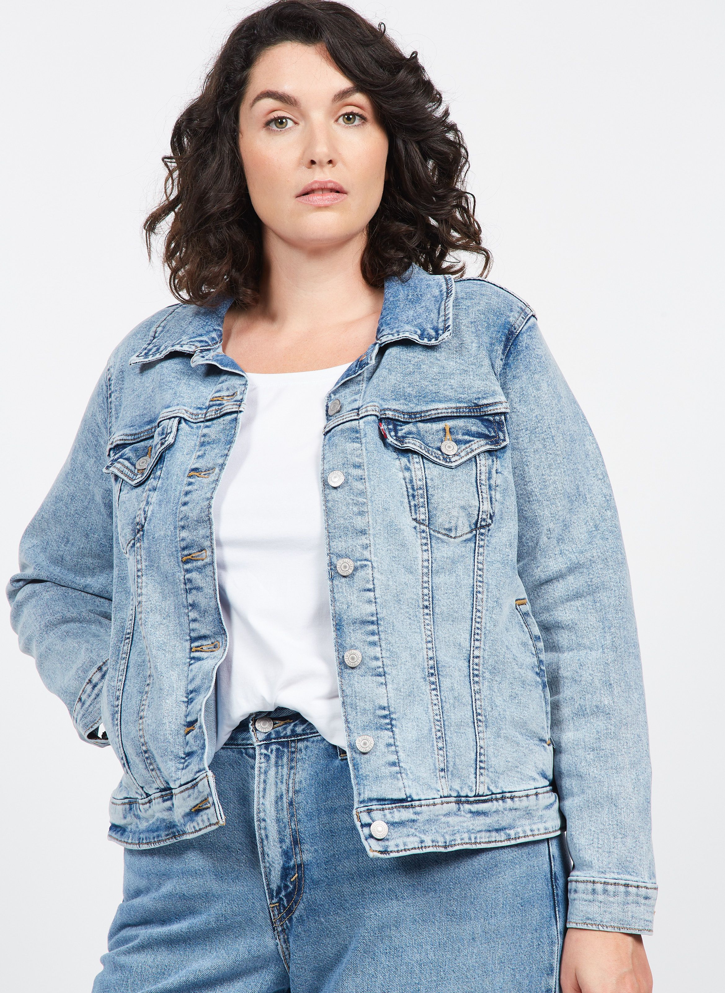 Levi denim jacket shop womens plus size