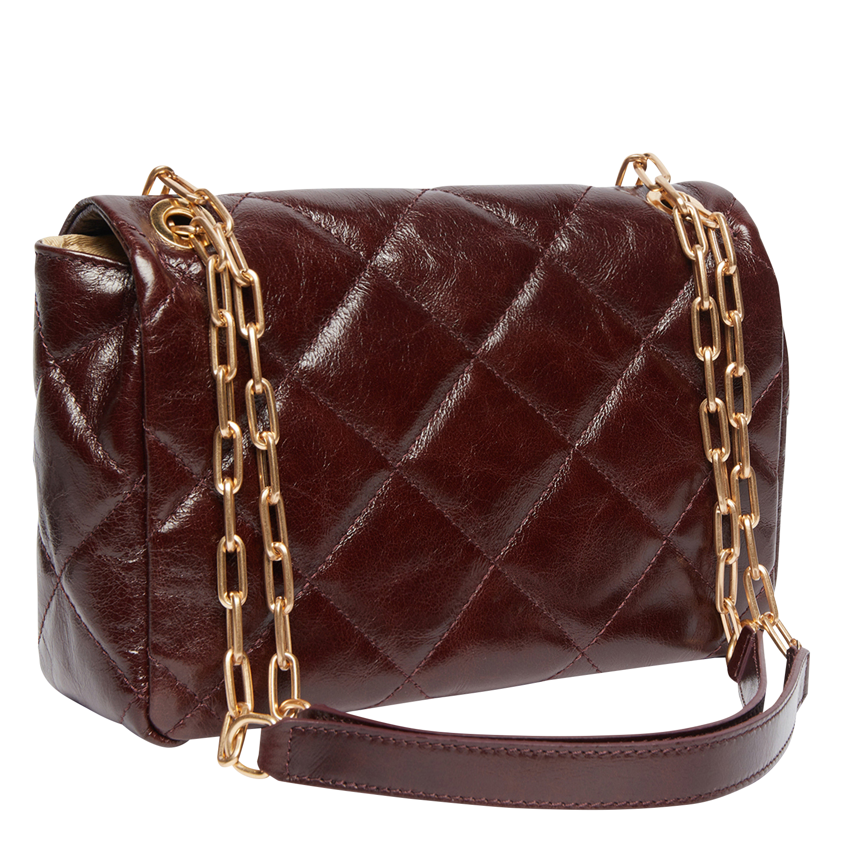 Quilted leather shoulder bag VANESSA BRUNO Brown