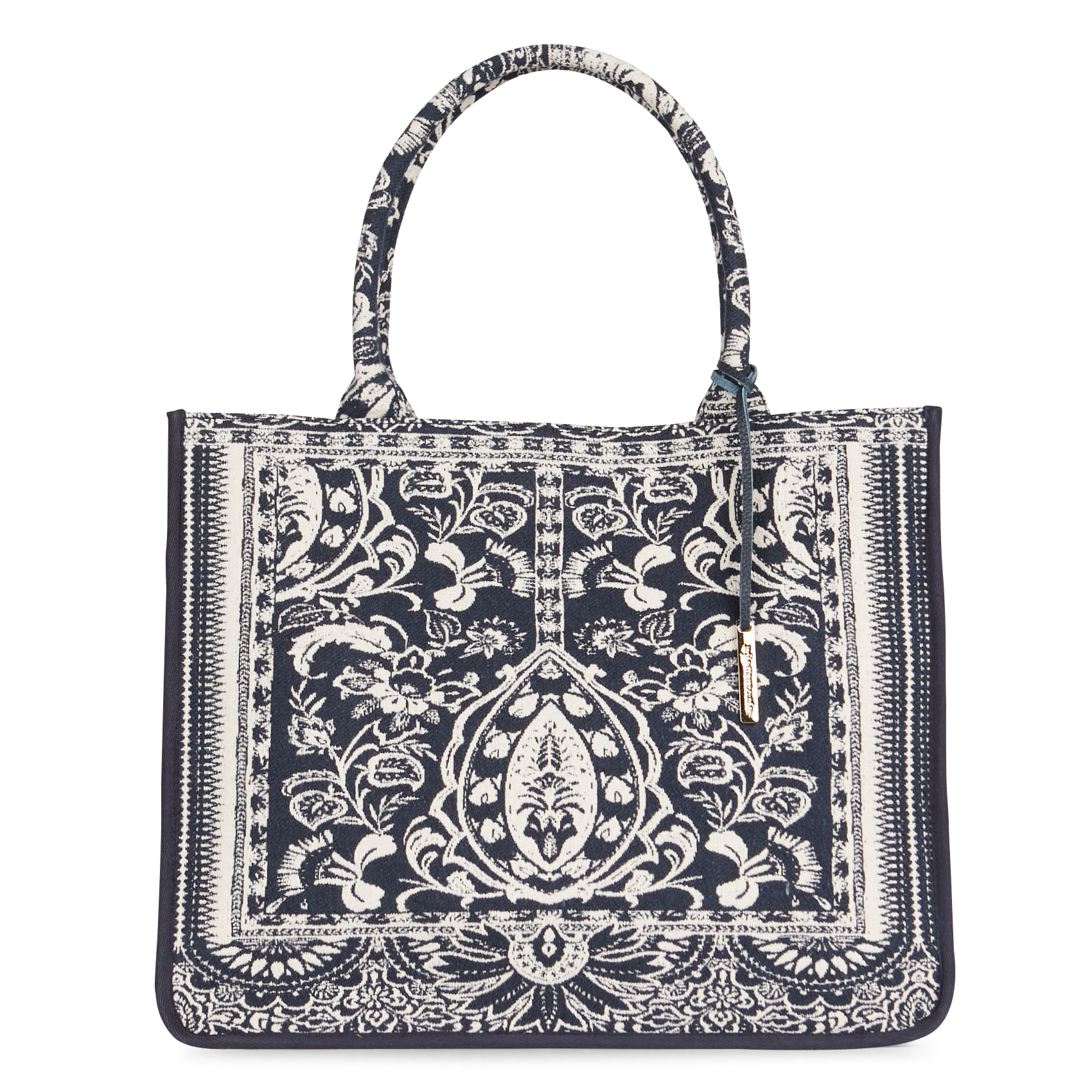 Sac cabas jacquard LA FEE MARABOUTEE Bleu