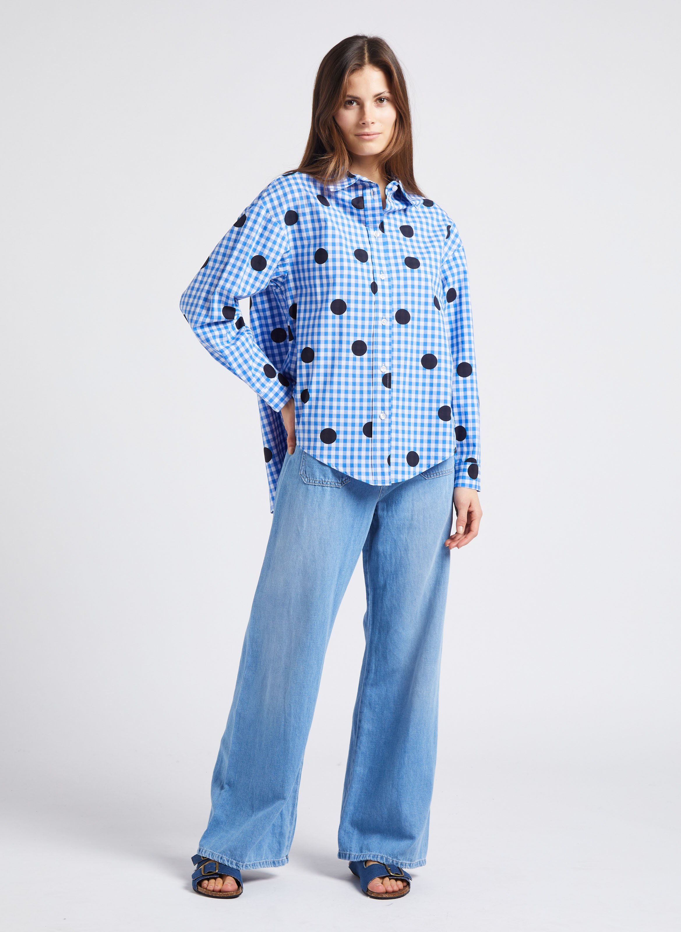 Sandales plates en tissus BOSABO Bleu