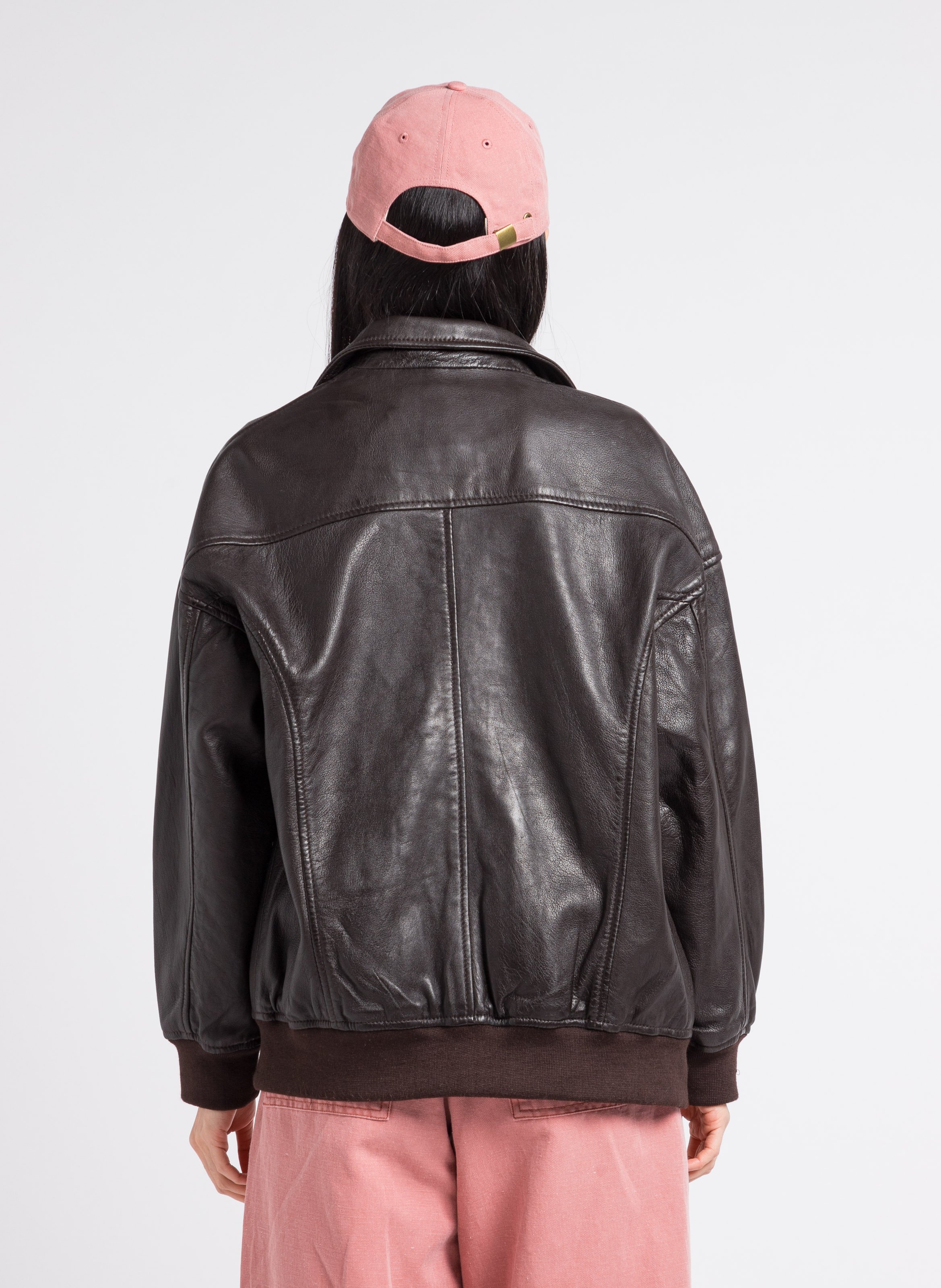 Oversize-Lederblouson SCHOTT Braun