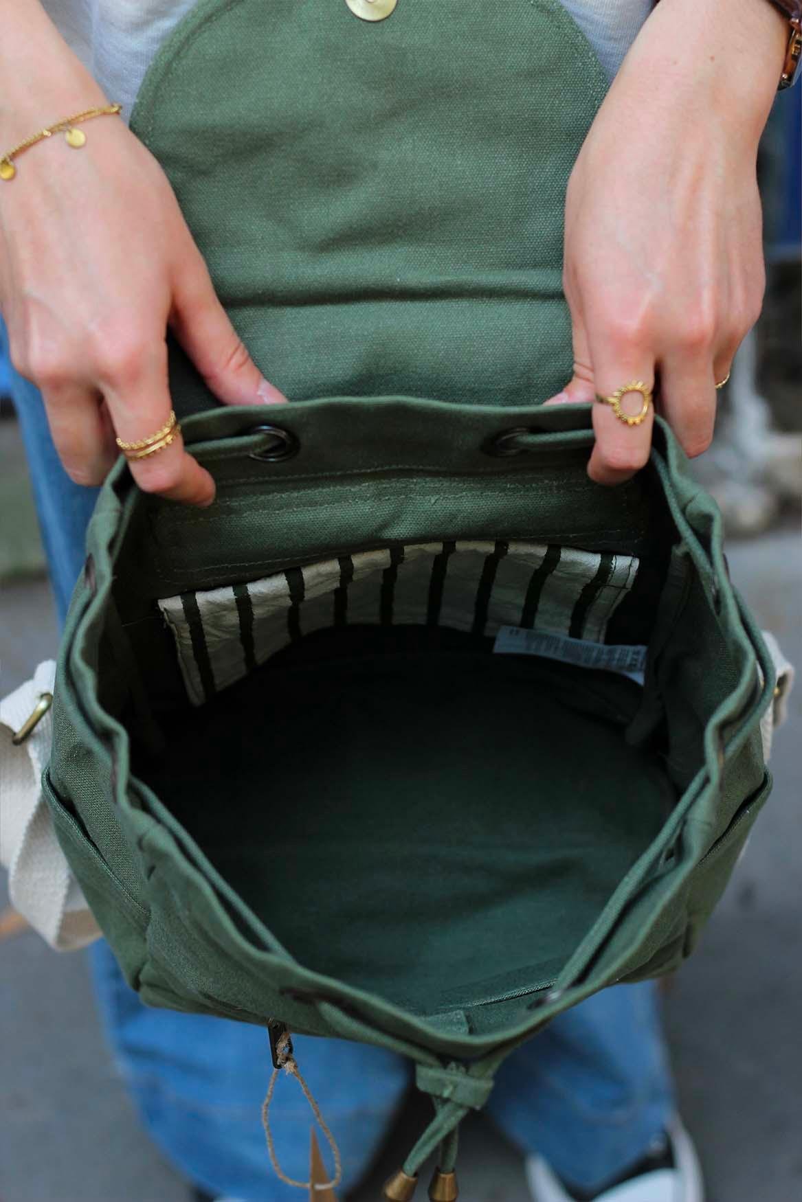 Cotton backpack Khaki