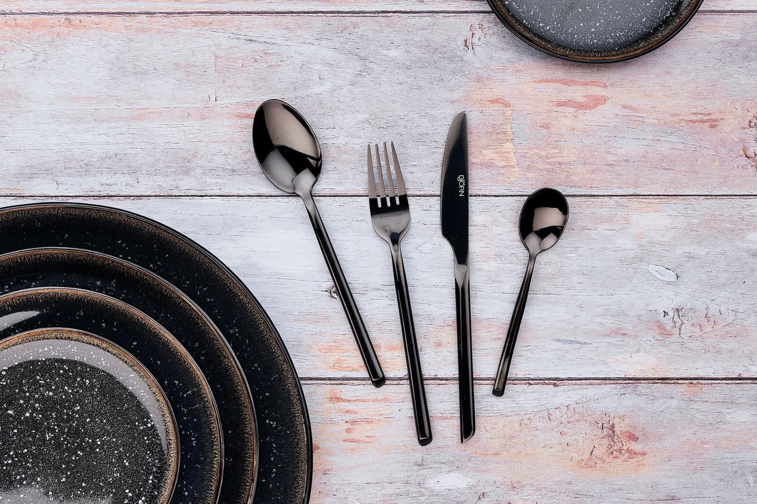 Knut - black set of 6 teaspoons BJORN Black