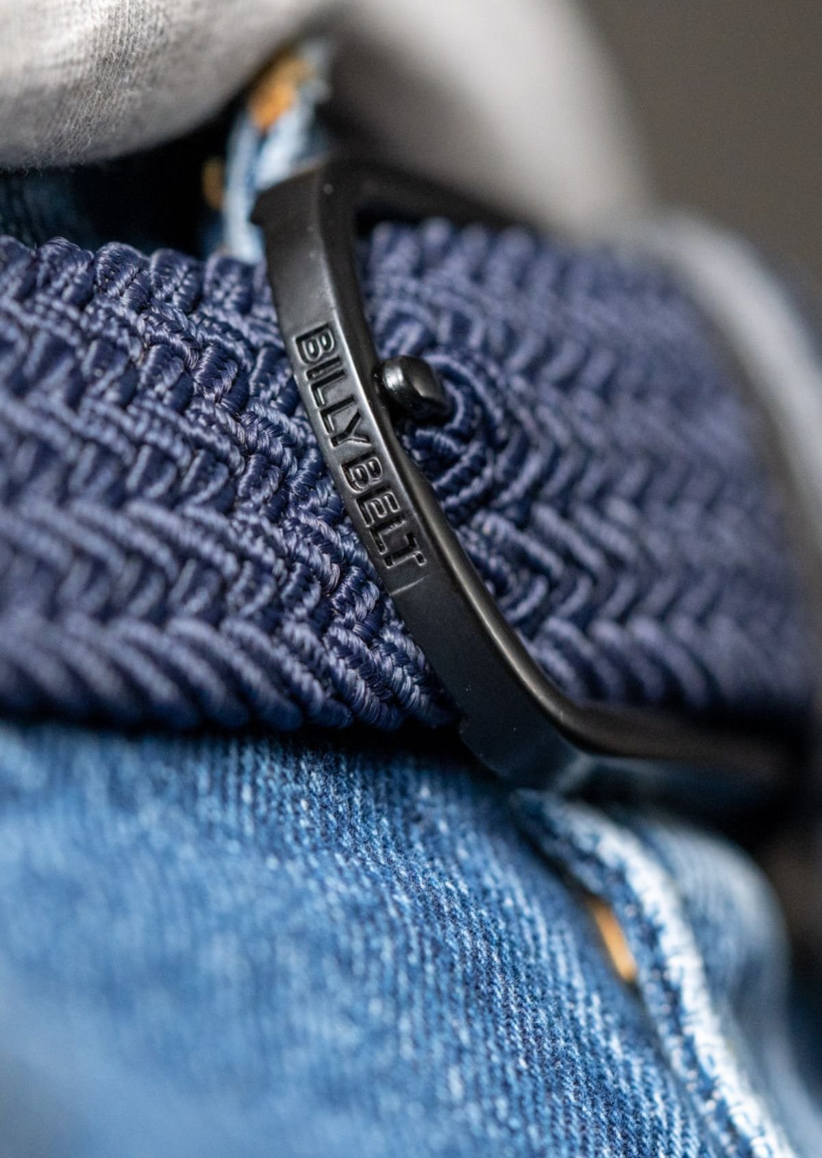 Solid Elastic Braided Belt BILLYBELT Blue