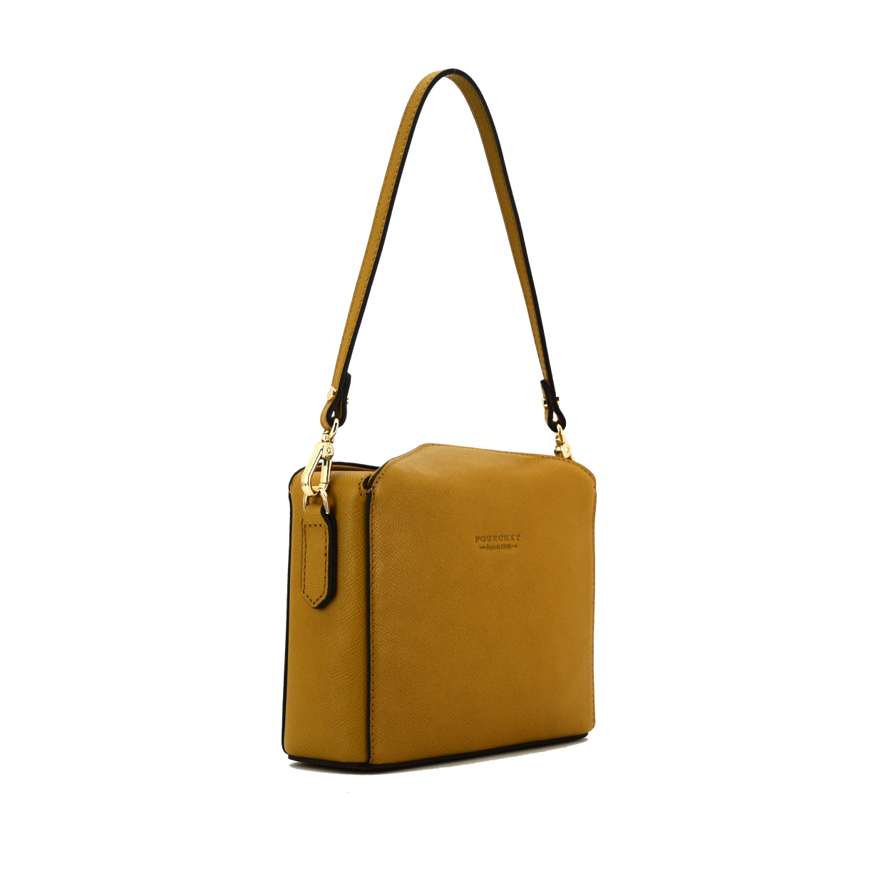 Crossbody bag - cowhide leather POURCHET Yellow
