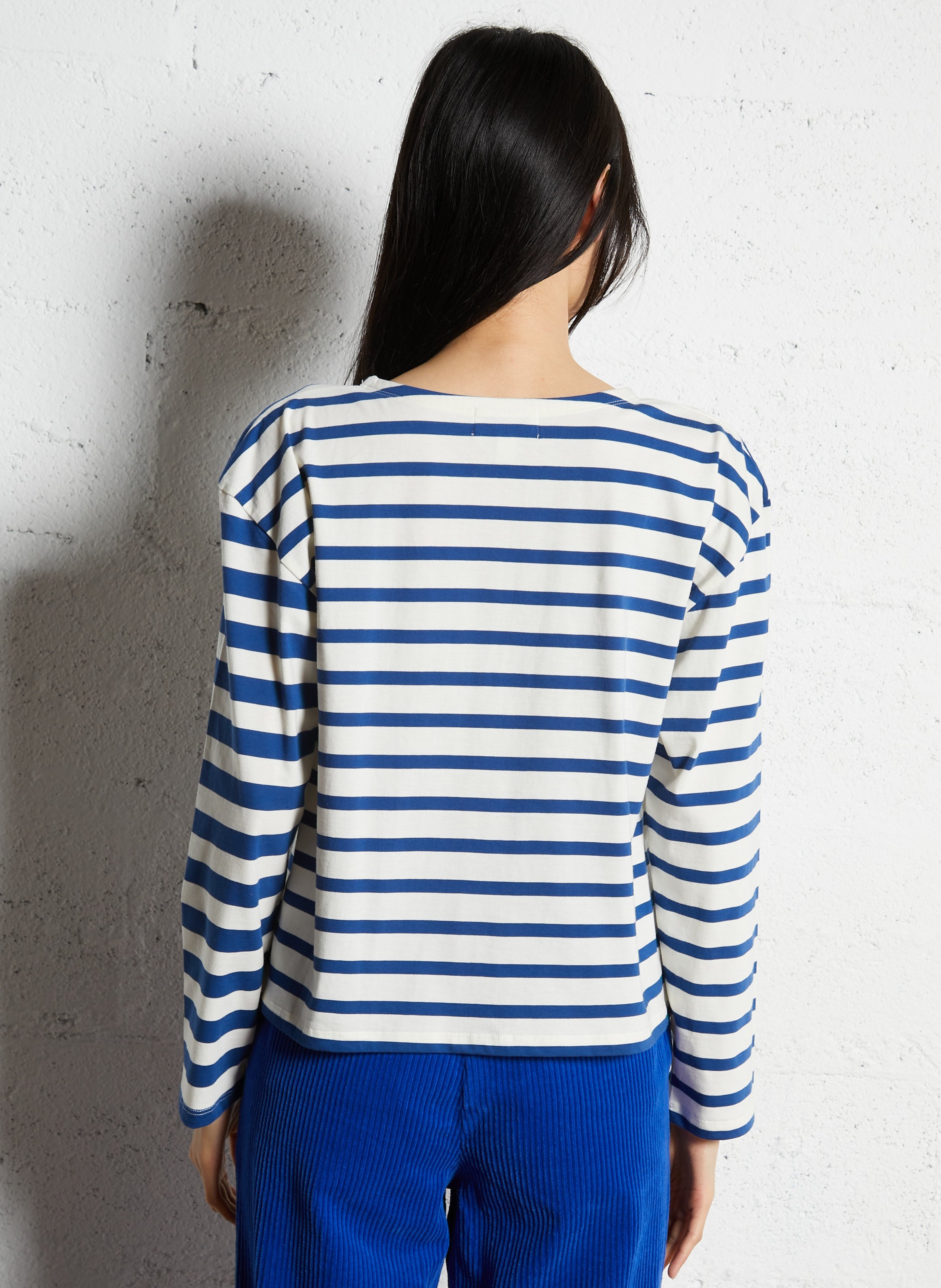 Bio-Baumwoll-Rundhals-Shirt EMILE ET IDA Blau