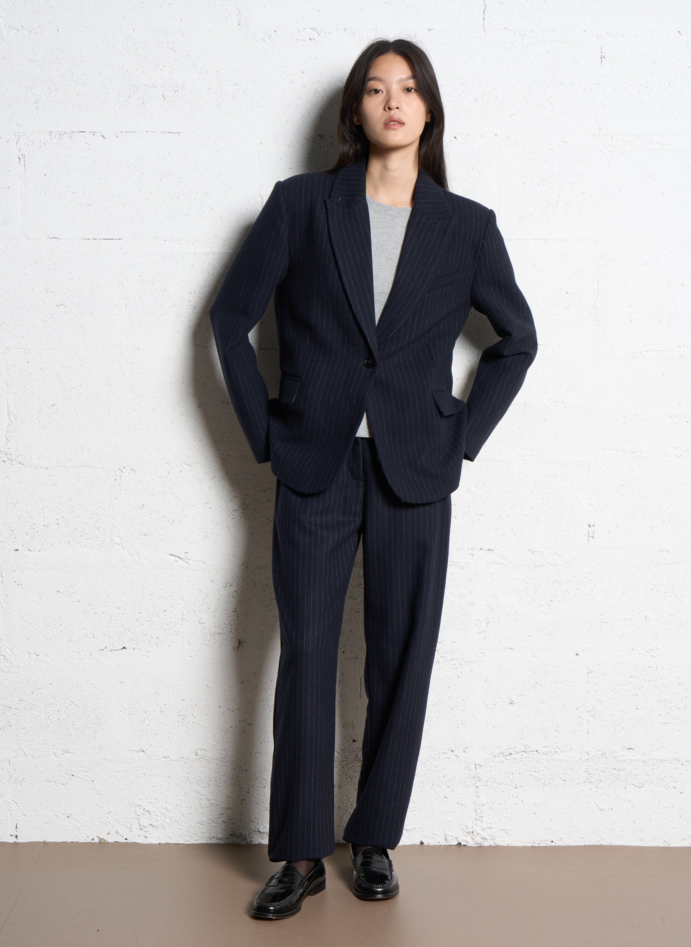 Gerade geschnittene Hose mit Streifen SUNCOO Blau