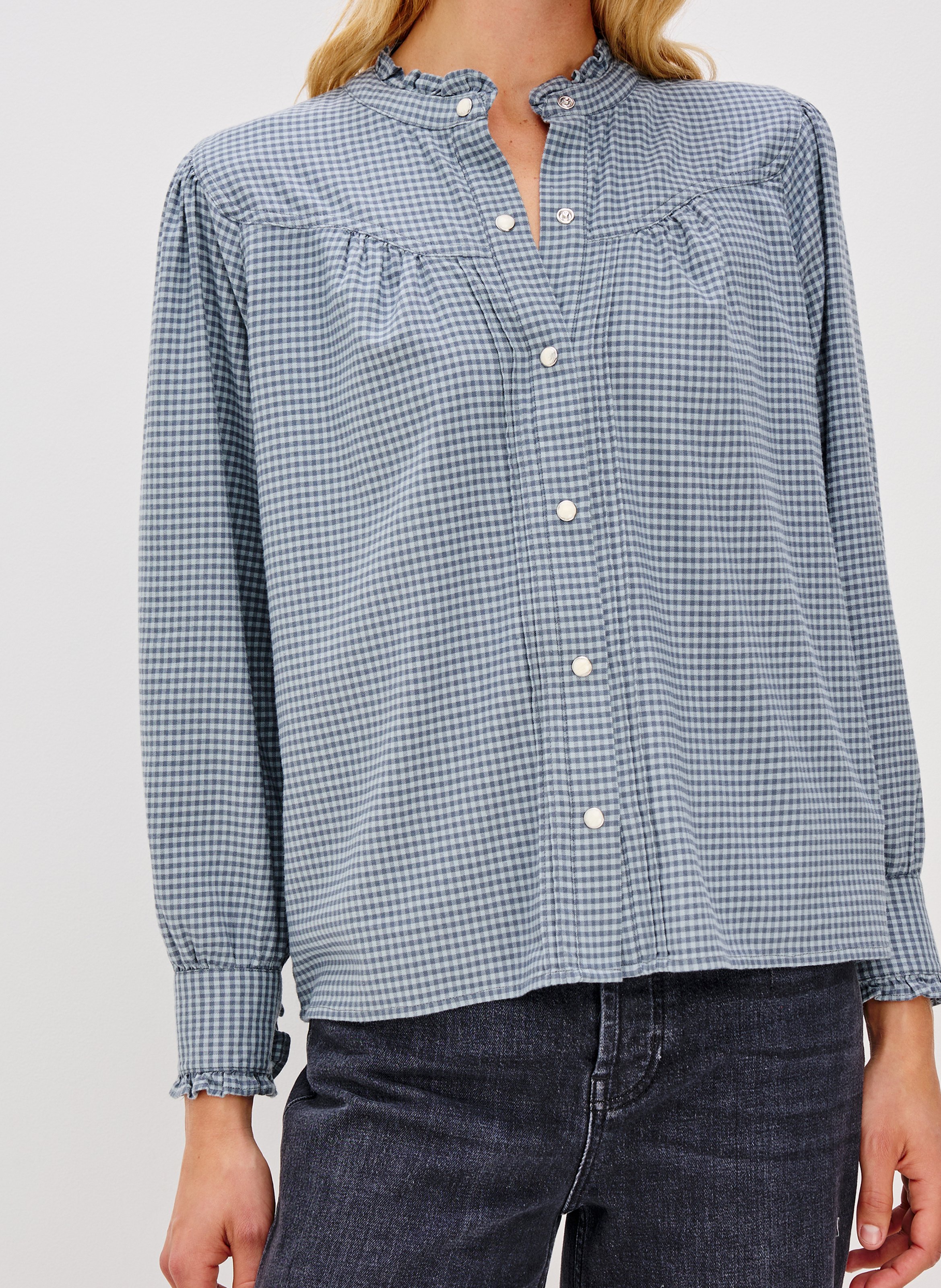 Blouse col rond en coton mélangé RAILS Multicolore