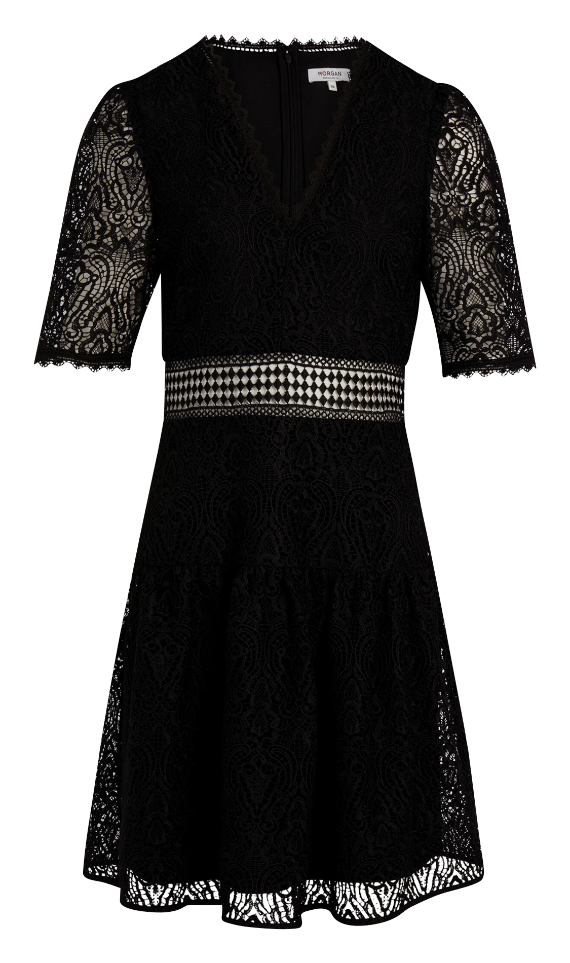 Korte jurk met V-hals MORGAN Black