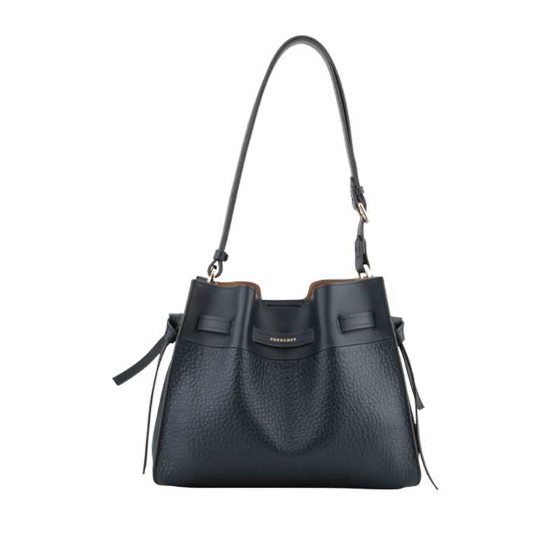 Shoulder bag - cowhide leather POURCHET Blue