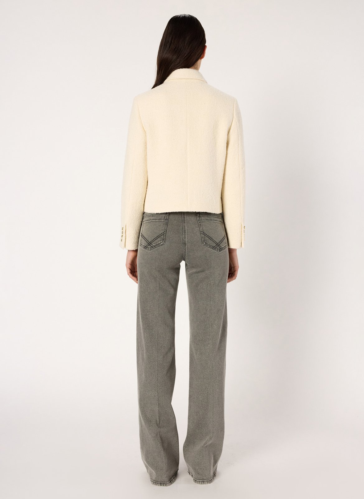 Veste courte en tweed uni GERARD DAREL Beige