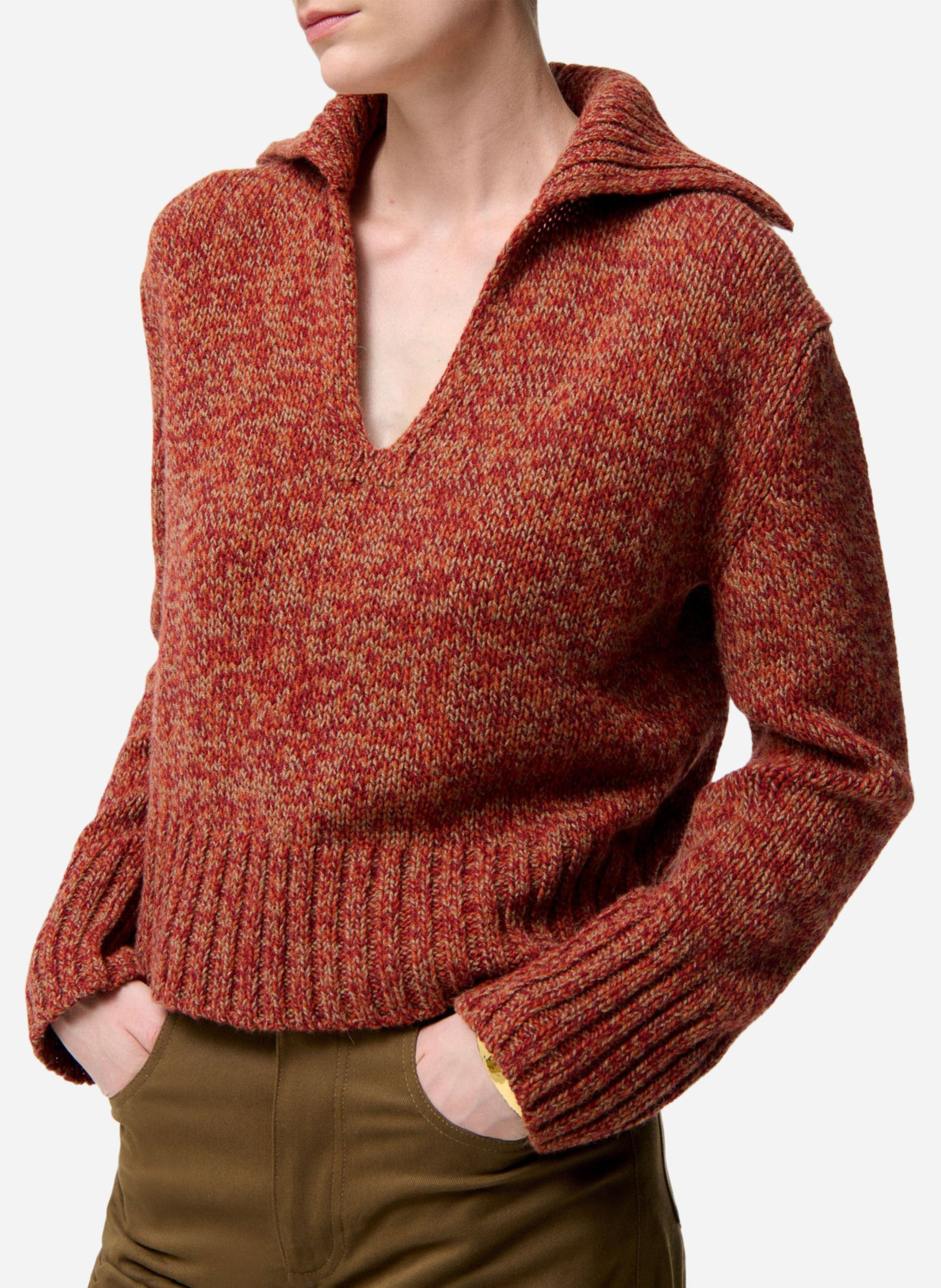 Flecked wool polo sweater VANESSA BRUNO Red