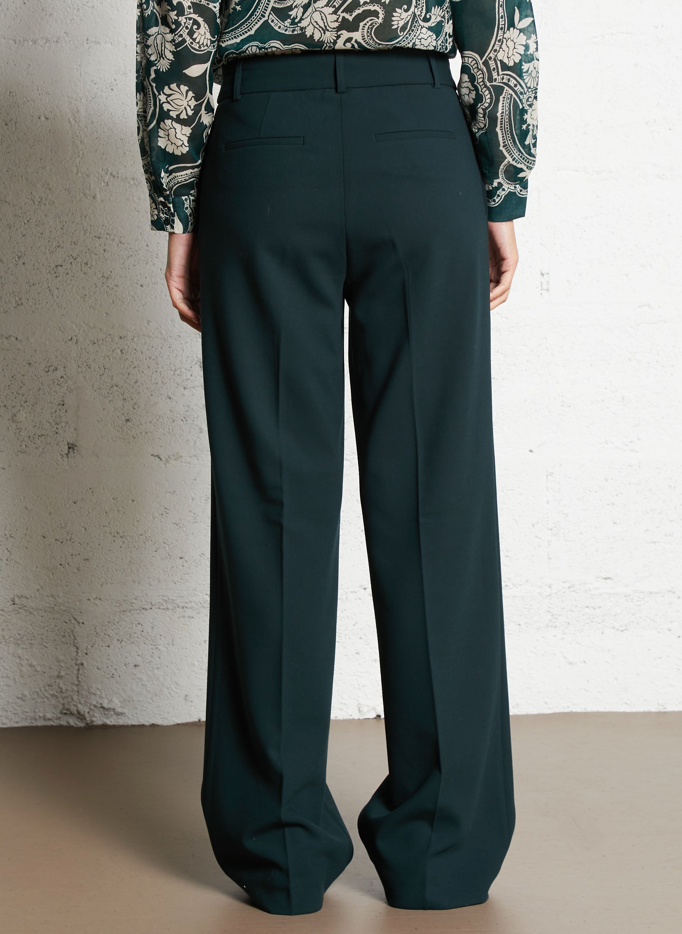 Azawood high-waisted wide-leg trousers MAISON 123 Green