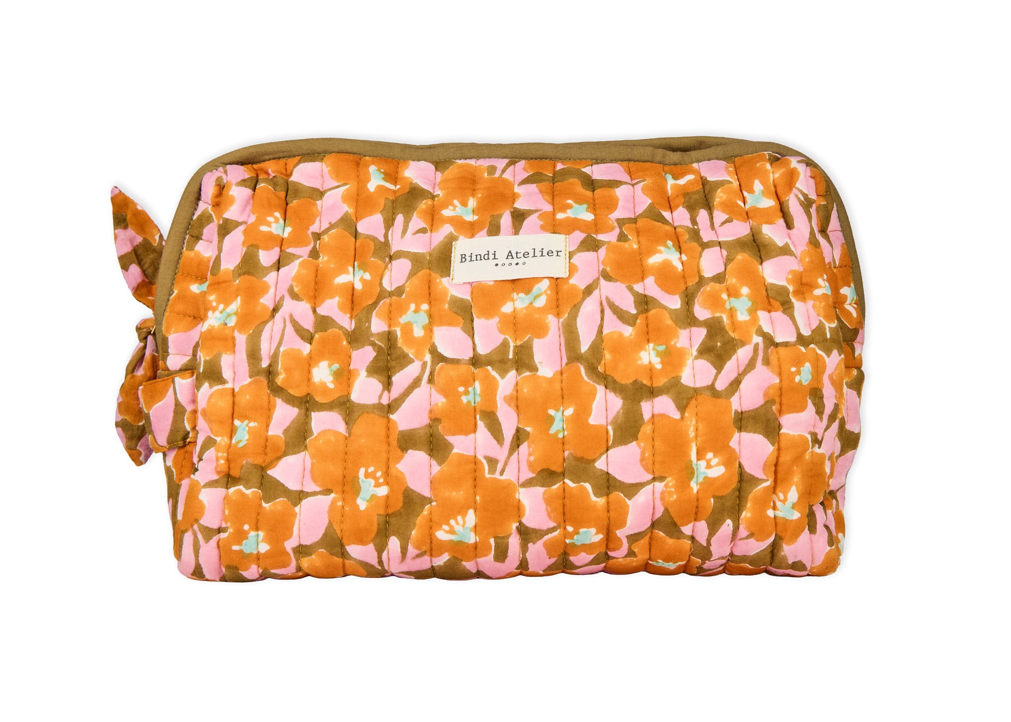 Printed posy toiletry bag BINDI ATELIER Orange