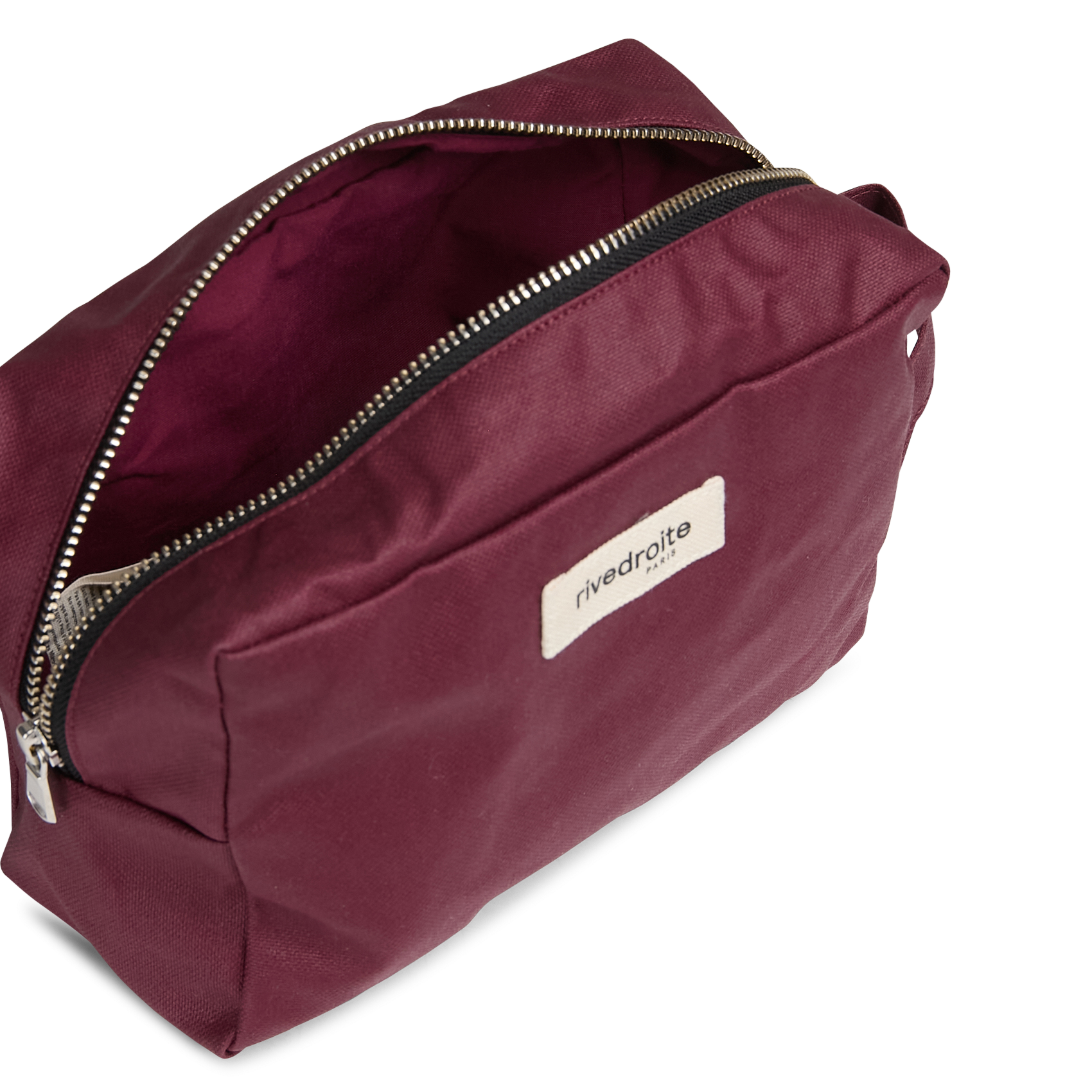 Grande trousse en coton recyclé RIVEDROITE PARIS Prune