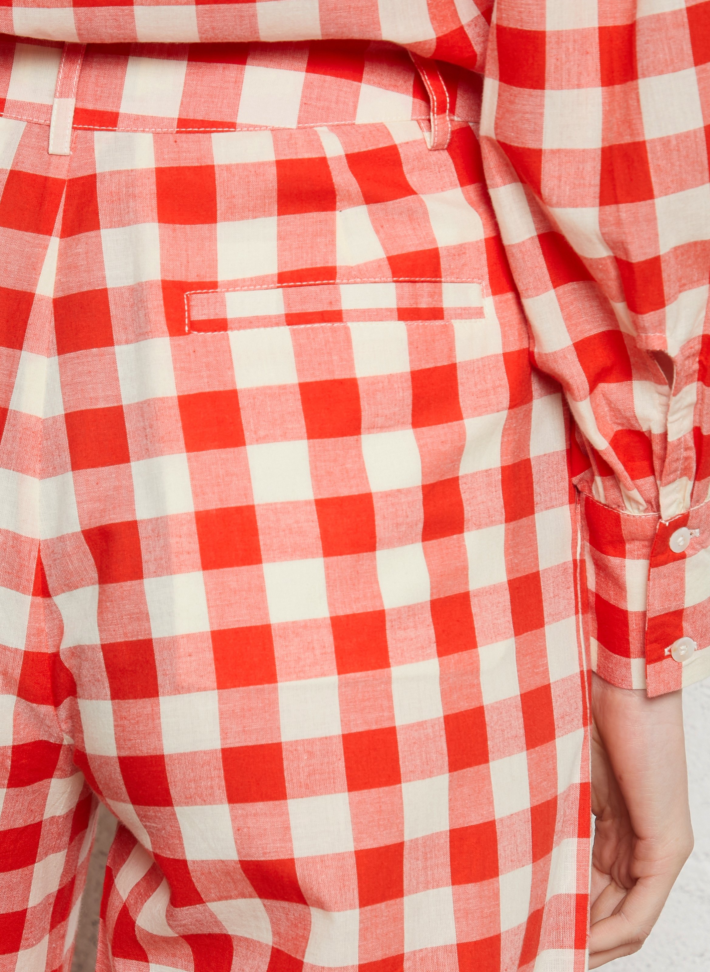 Wide-leg organic cotton pants EMILE ET IDA Red