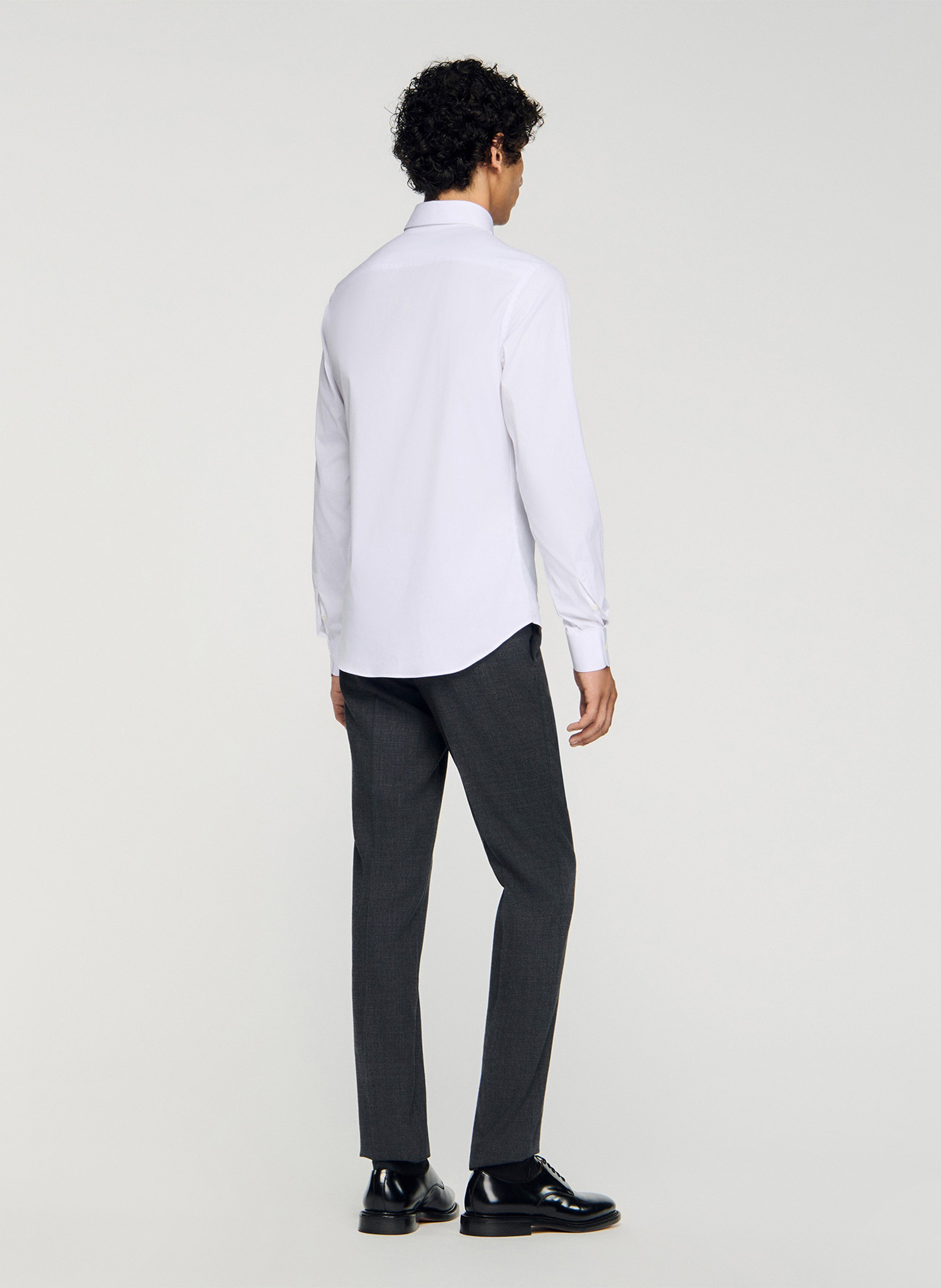 Chemise slim-fit en coton stretch SANDRO Blanc