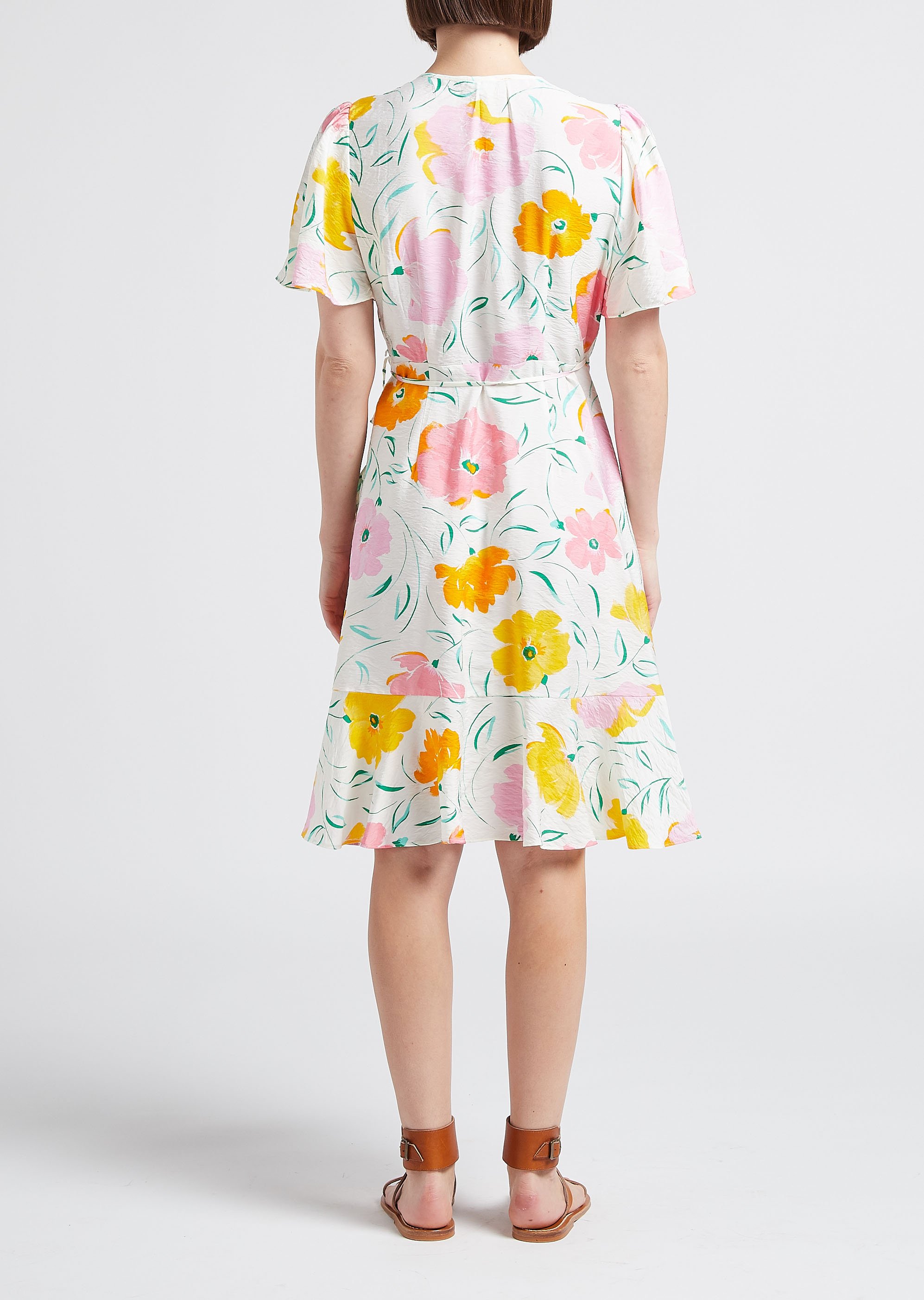 Robe courte portefeuille imprimée OBJECT Beige