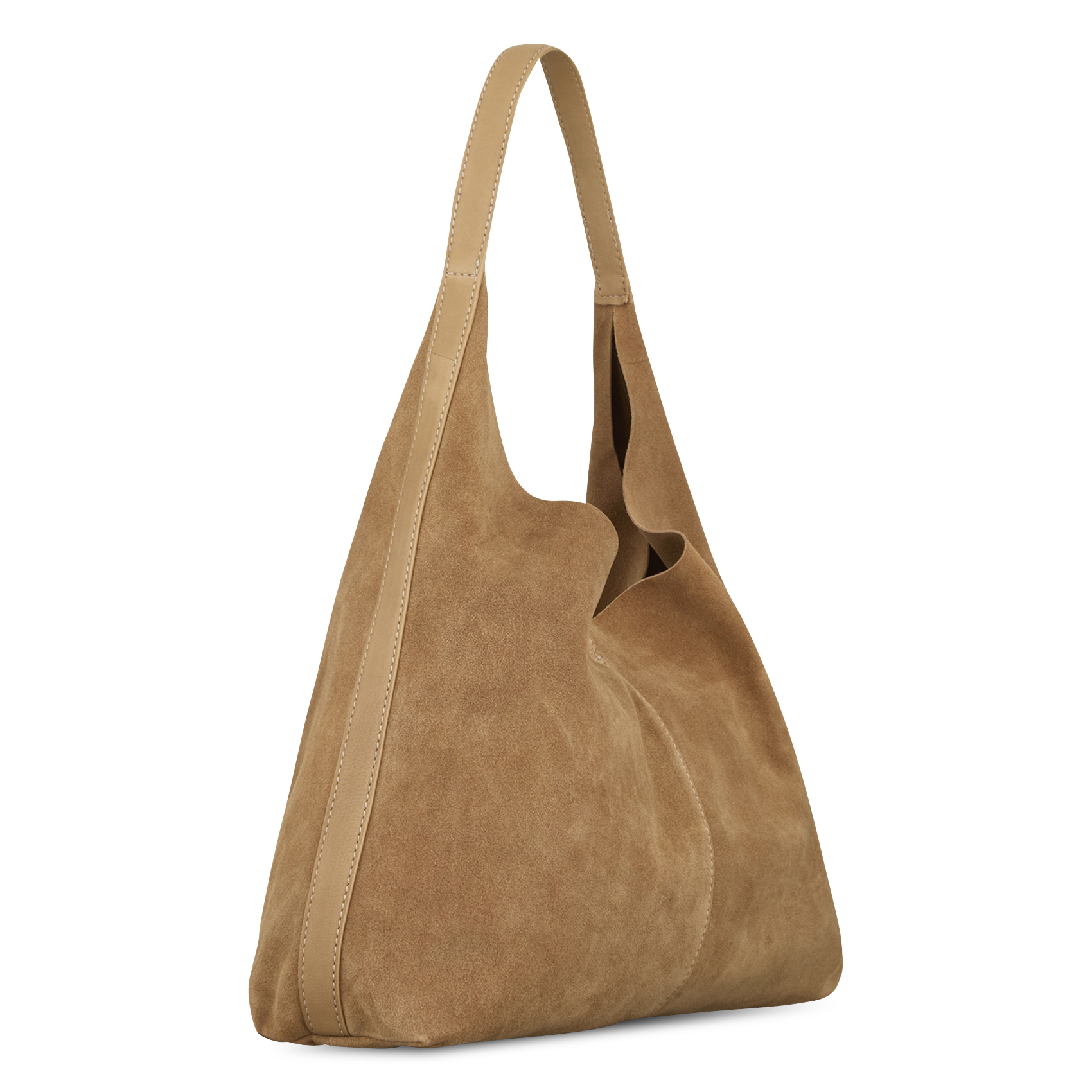 Buideltas van getextureerd leer met veters BECKSONDERGAARD Bruin