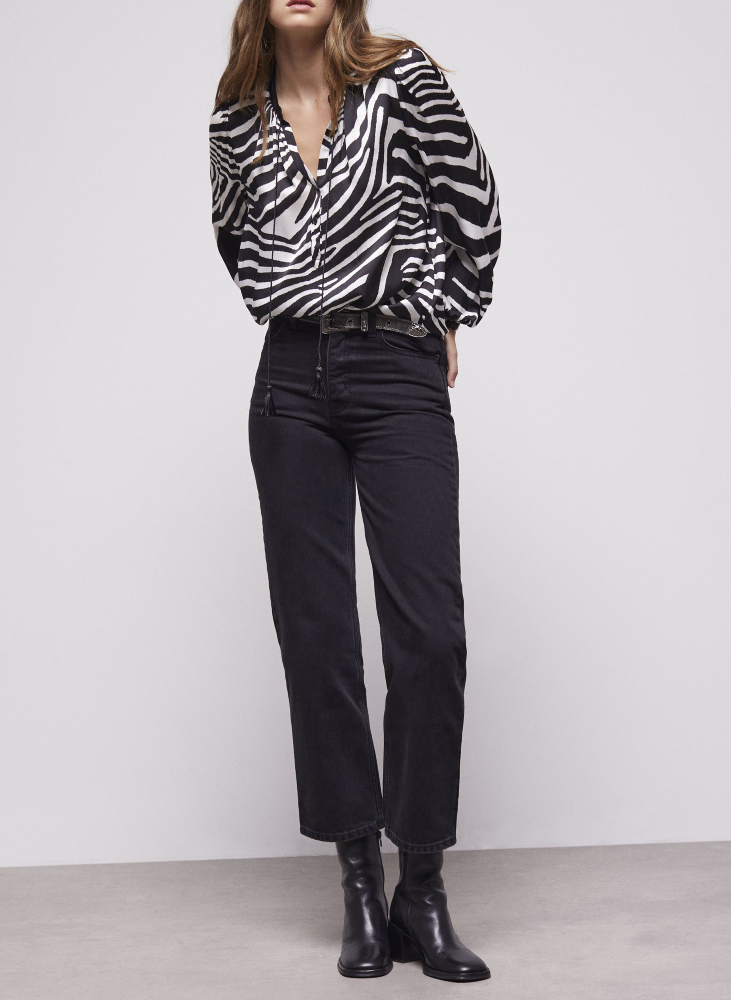 Top fluide à motif zébré THE KOOPLES Noir