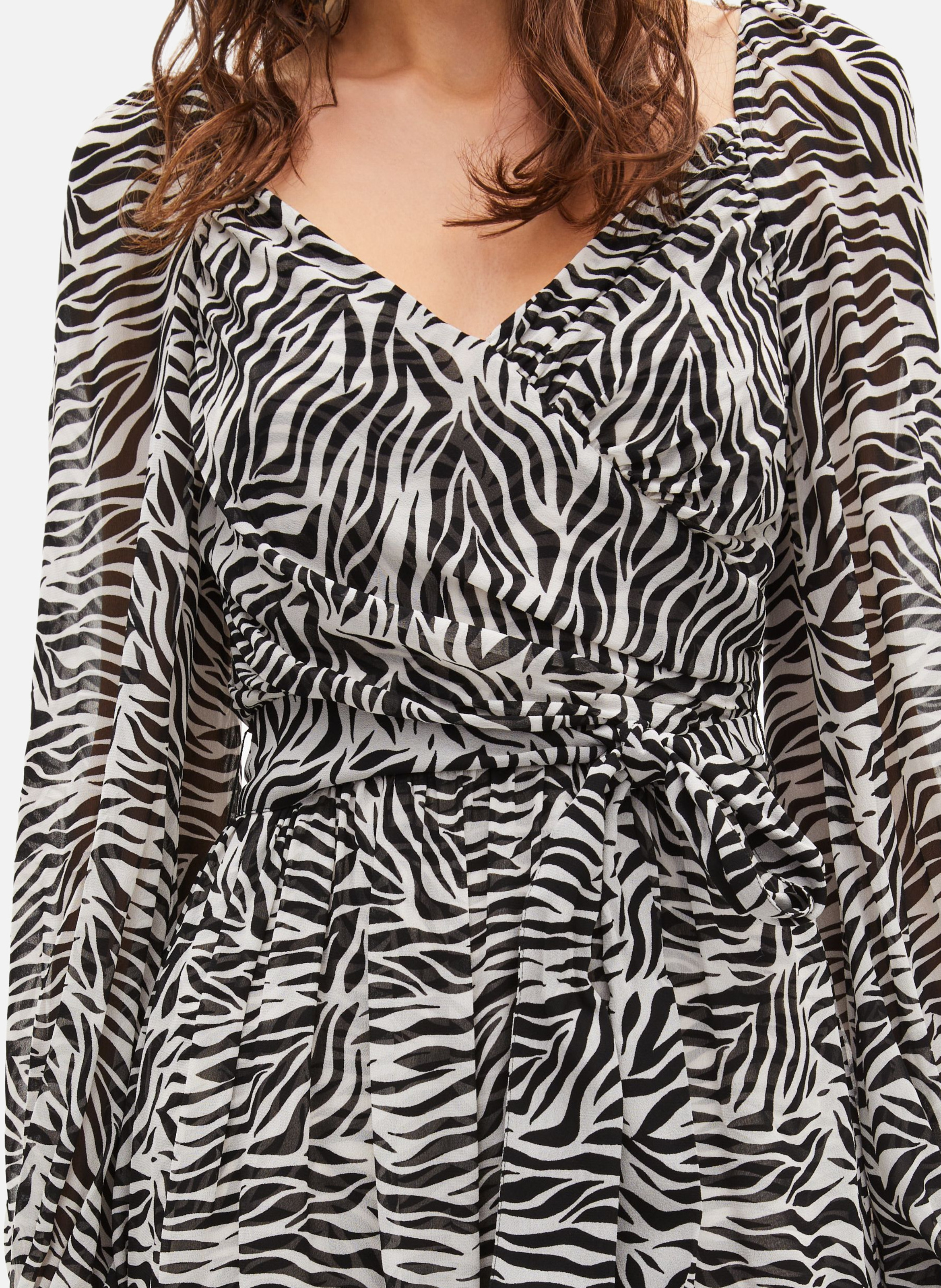 Printed midi wrap dress THE KOOPLES Black