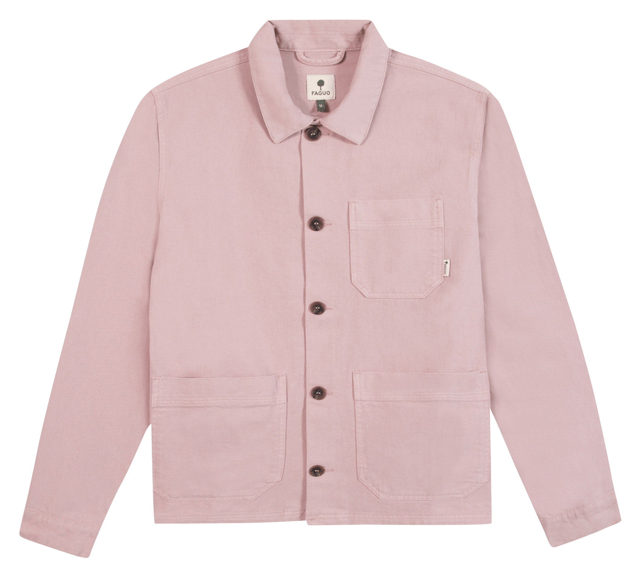 Weite Jacke mit klassischem Kragen aus Baumwollcanvas FAGUO Rosa